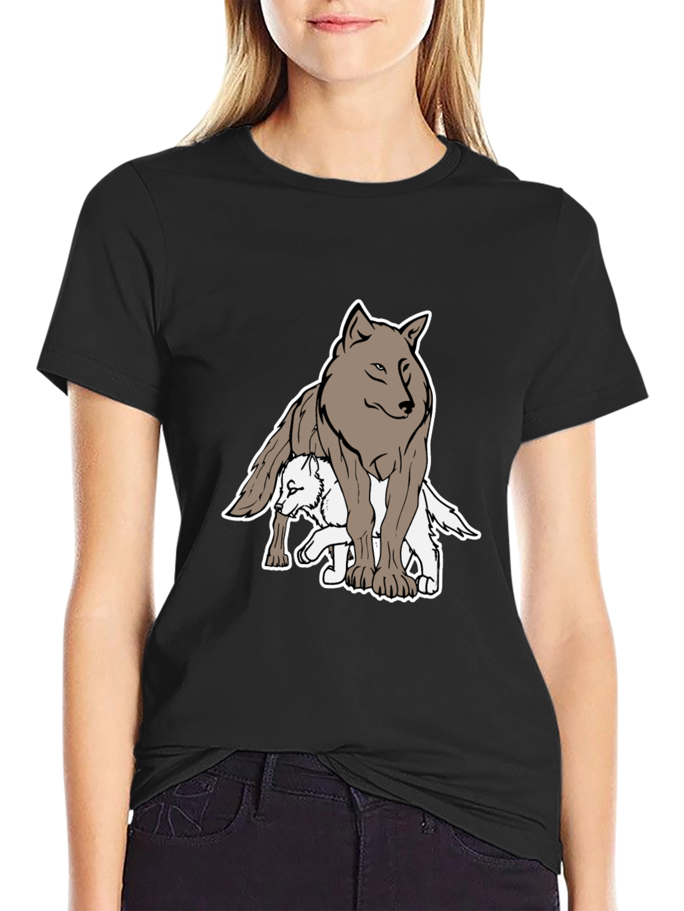 Wolf Pack Graphic Tee - Black Casual Shirt