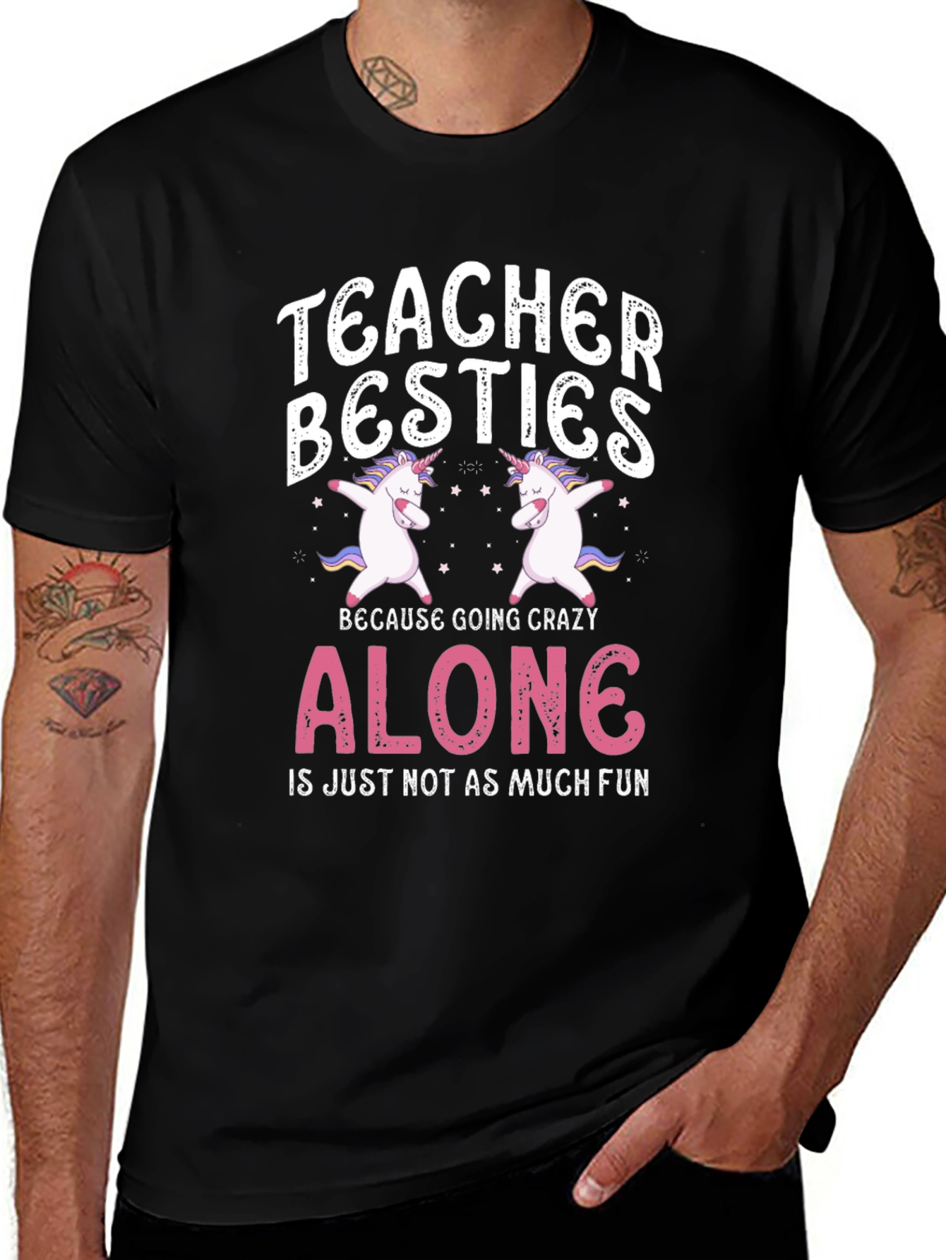 Teacher Besties Unicorn Graphic Tee