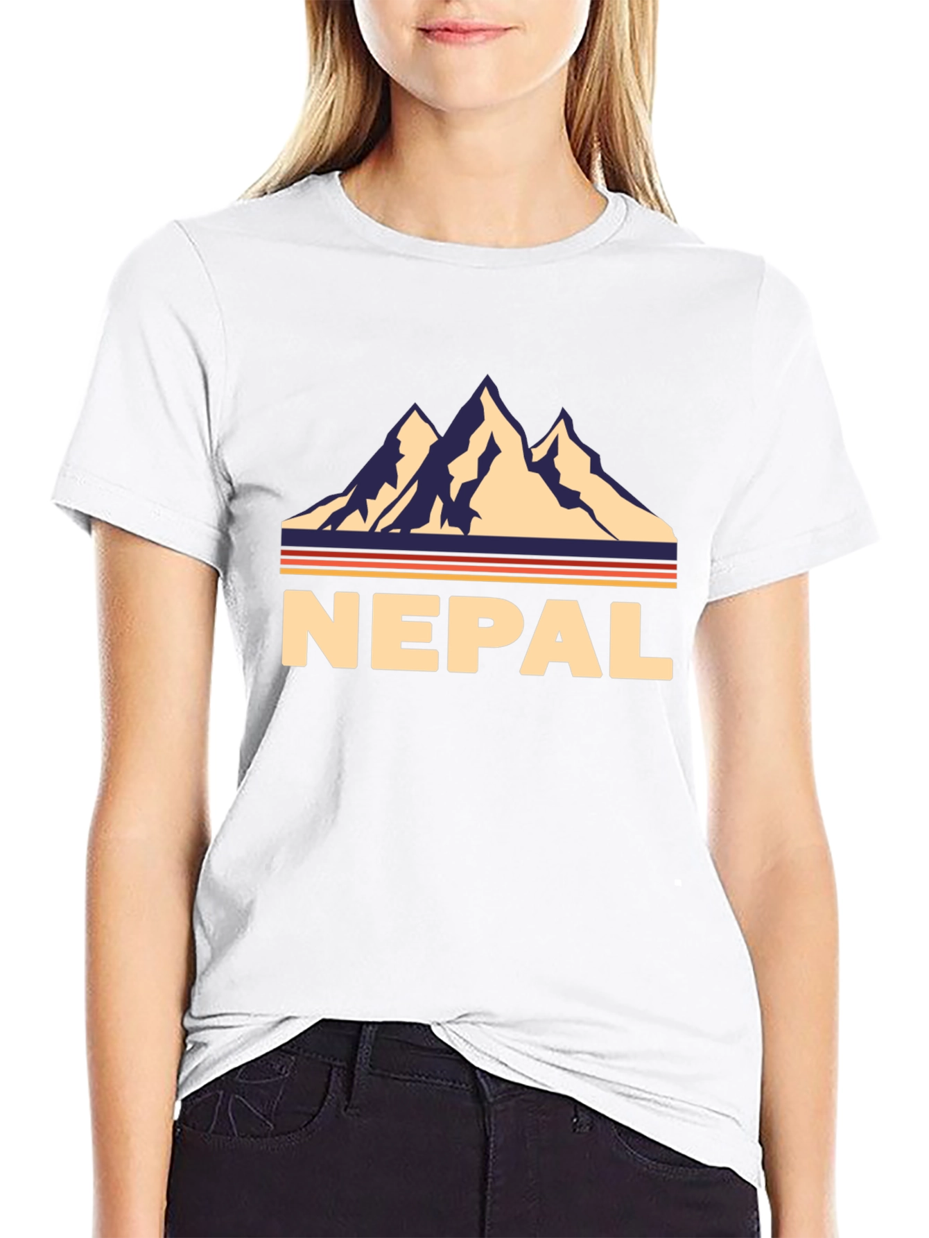 Nepal Retro Mountain Graphic T-Shirt