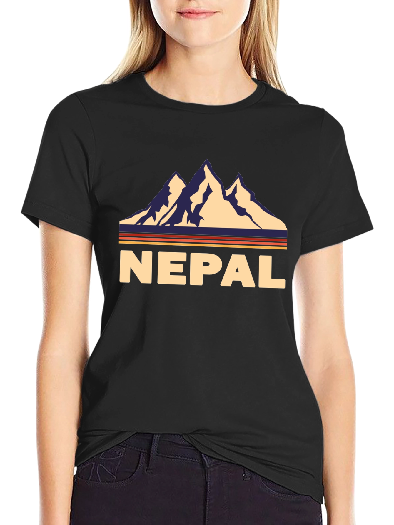 Nepal Retro Mountain Graphic T-Shirt