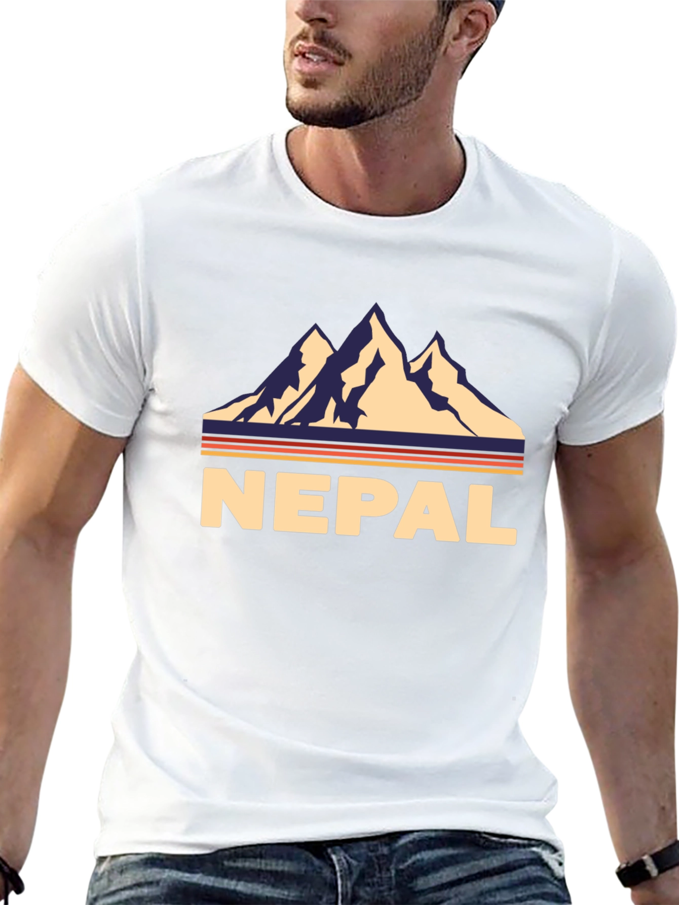 Nepal Retro Mountain Graphic T-Shirt
