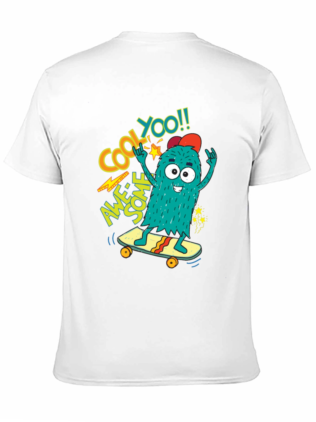 Cool Monster Skateboard Graphic Tee - Awesome YOO!!