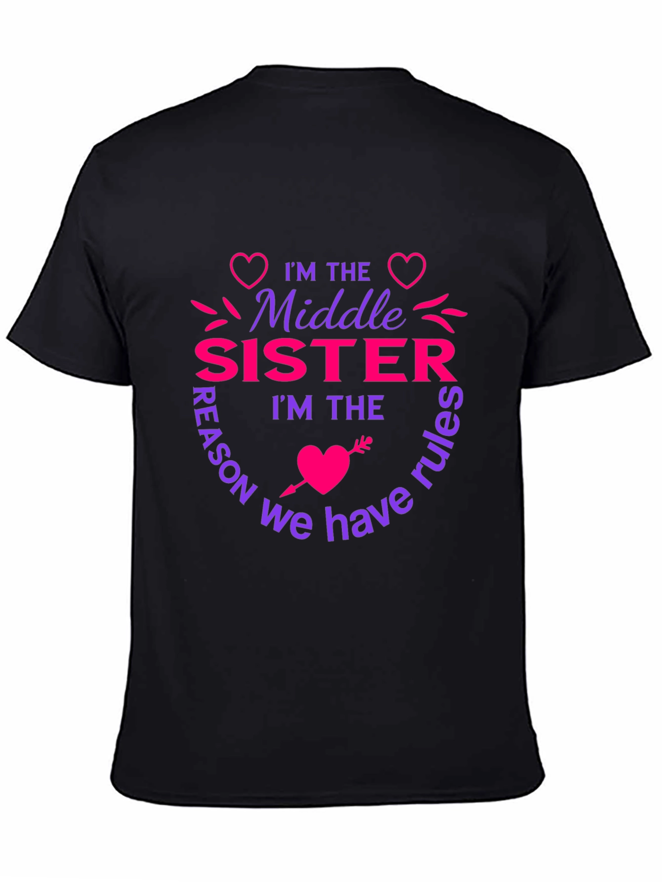 Middle Sister Rules T-Shirt - Fun Sister Tee