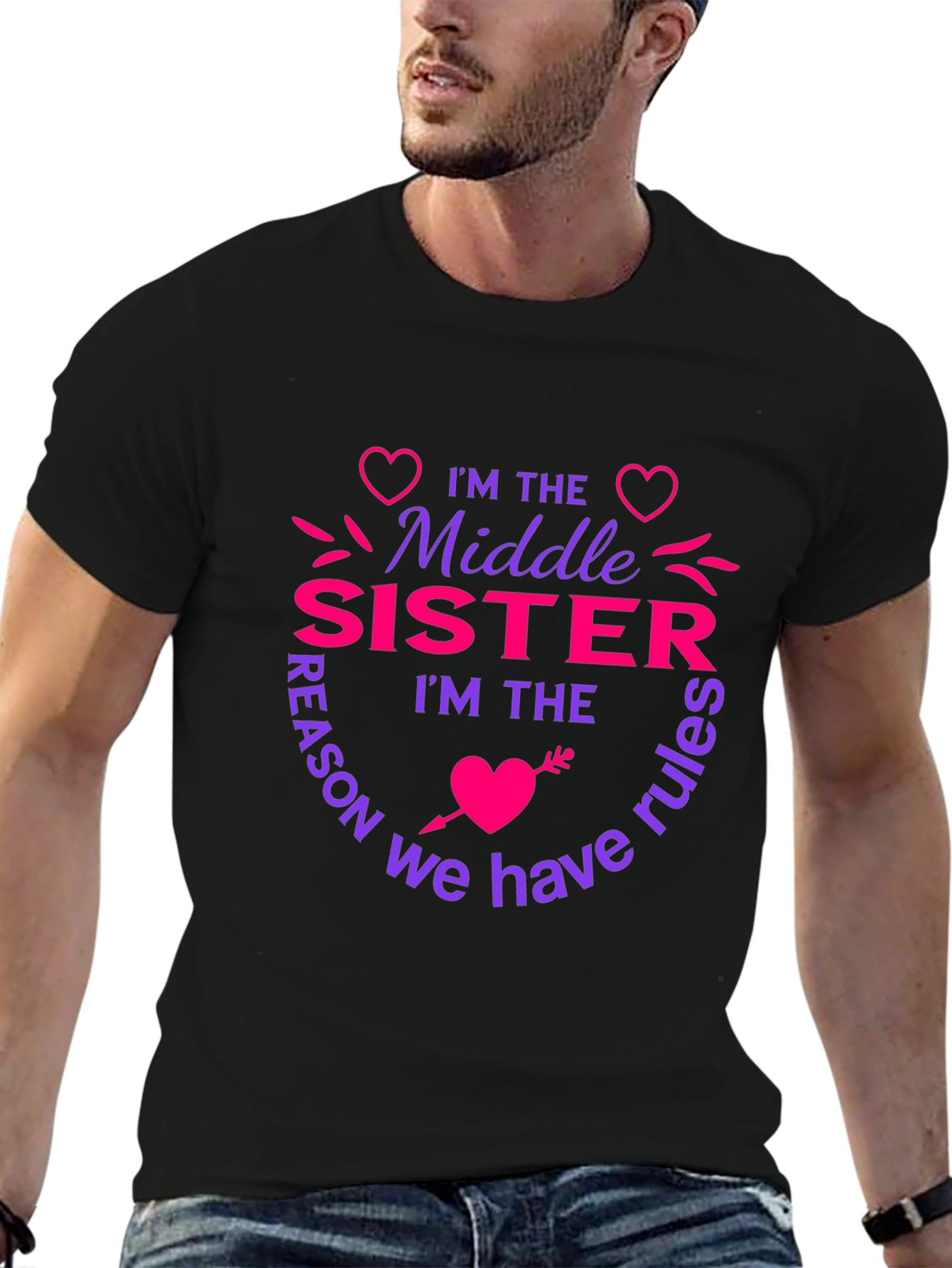 Middle Sister Rules T-Shirt - Fun Sister Tee