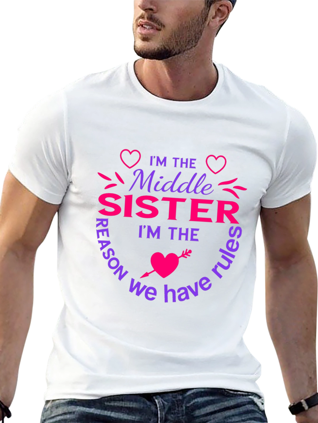 Middle Sister Rules T-Shirt - Fun Sister Tee