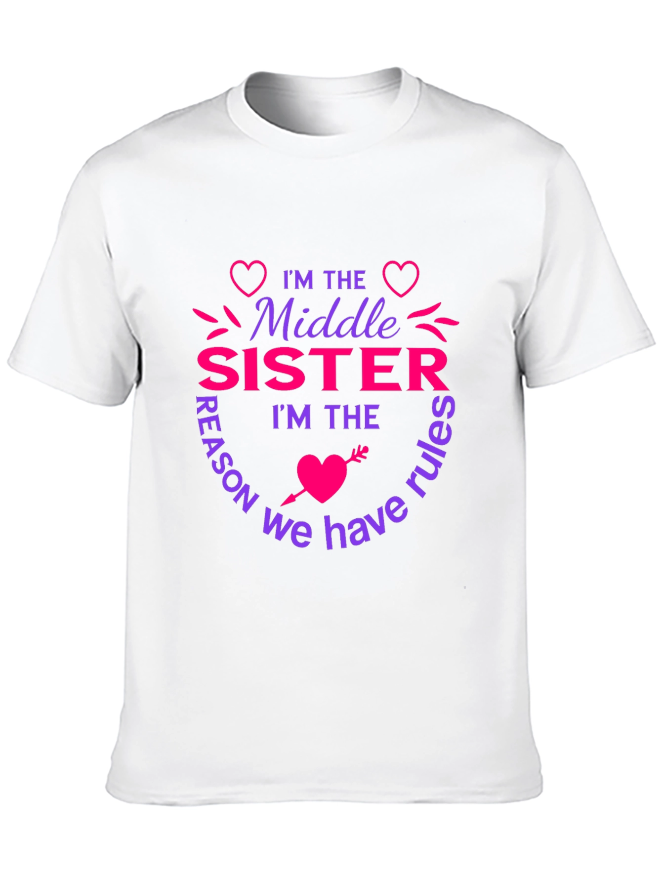 Middle Sister Rules T-Shirt - Fun Sister Tee
