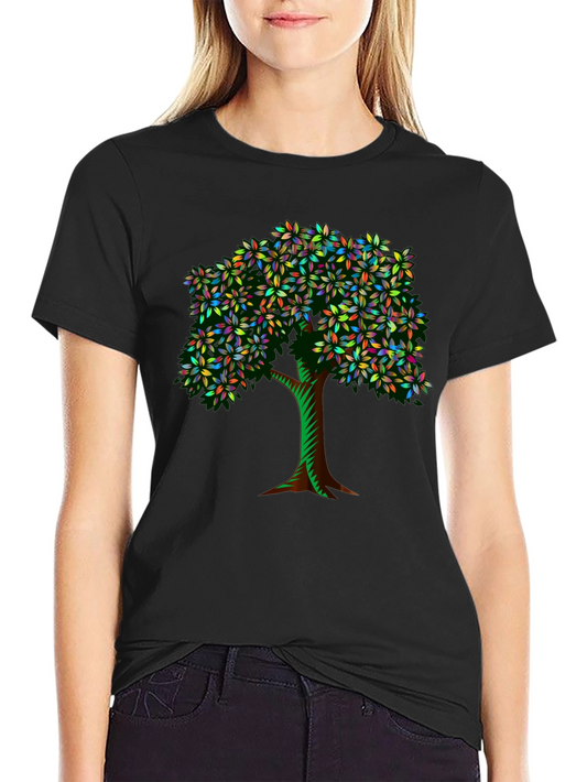 Colorful Tree Graphic T-Shirt - Nature Inspired Design