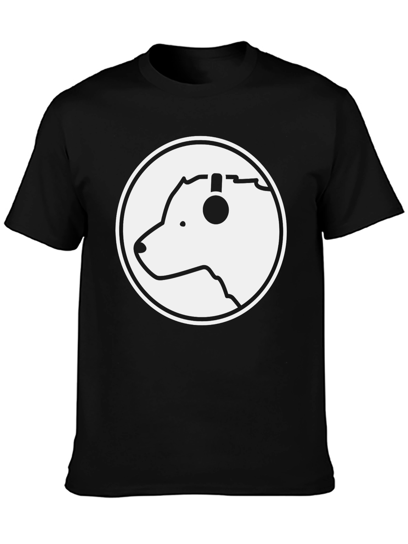 Cool Bear Headphone T-Shirt - Black Crew Neck Tee
