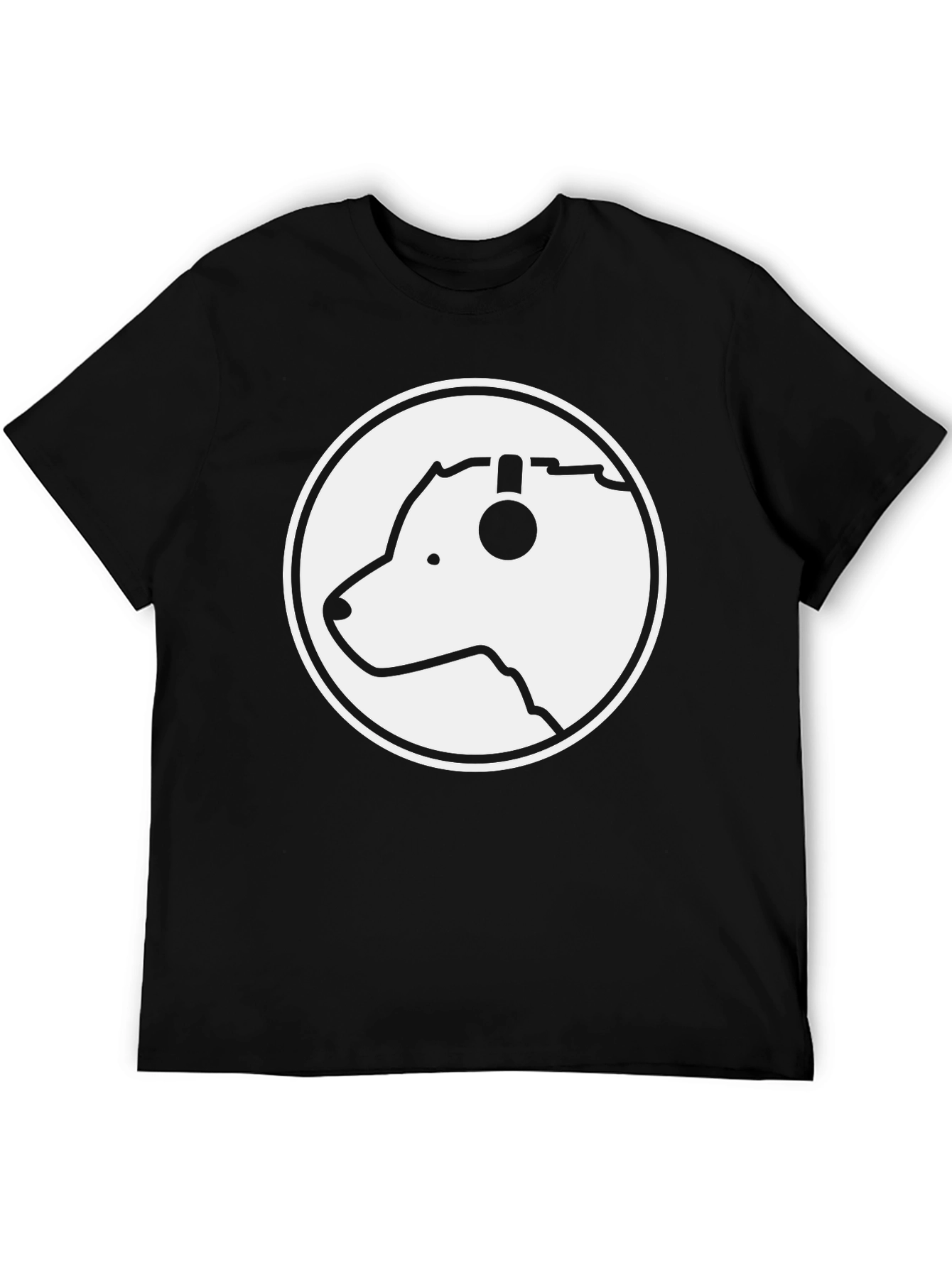 Cool Bear Headphone T-Shirt - Black Crew Neck Tee