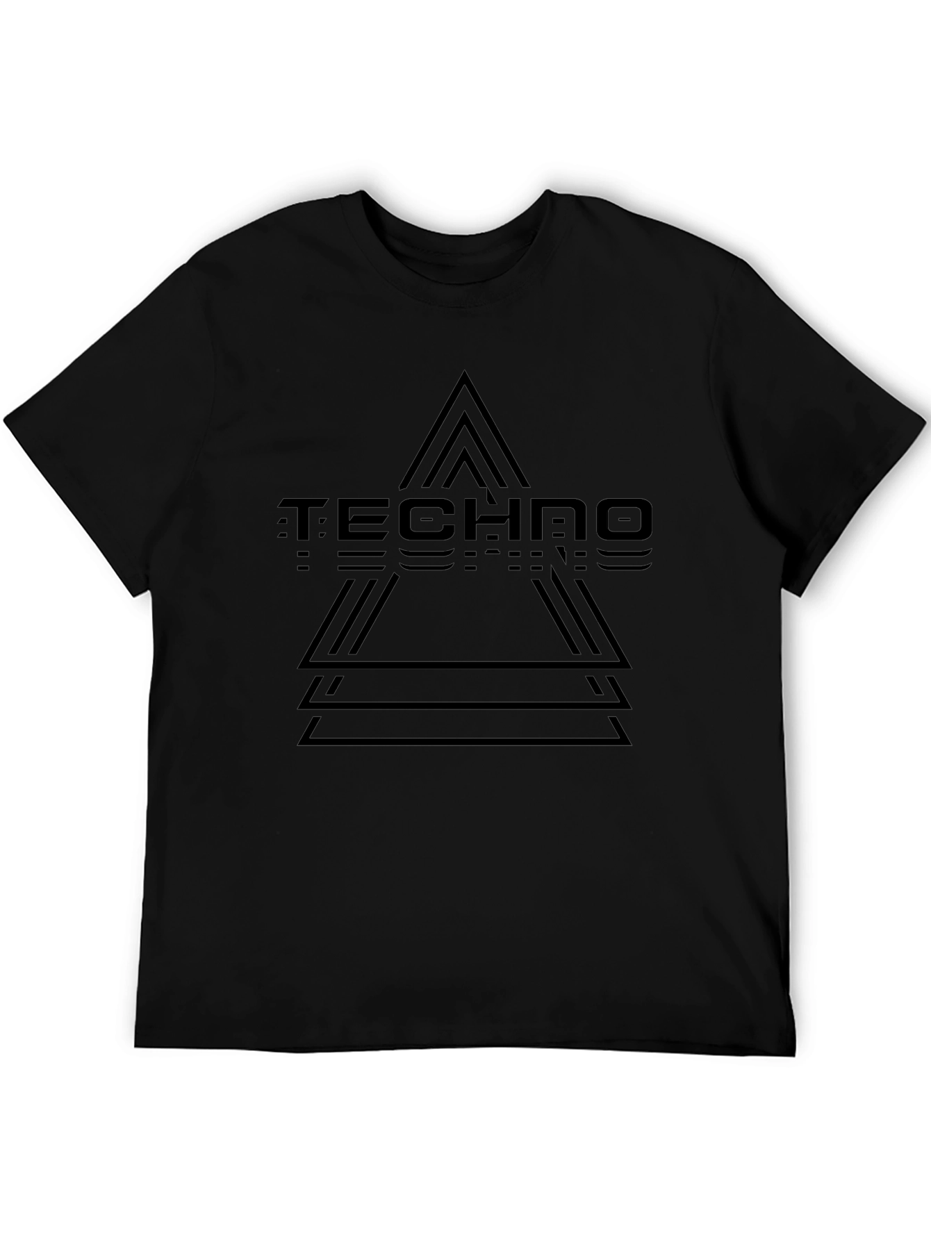 Techno Beats Graphic T-Shirt - Black