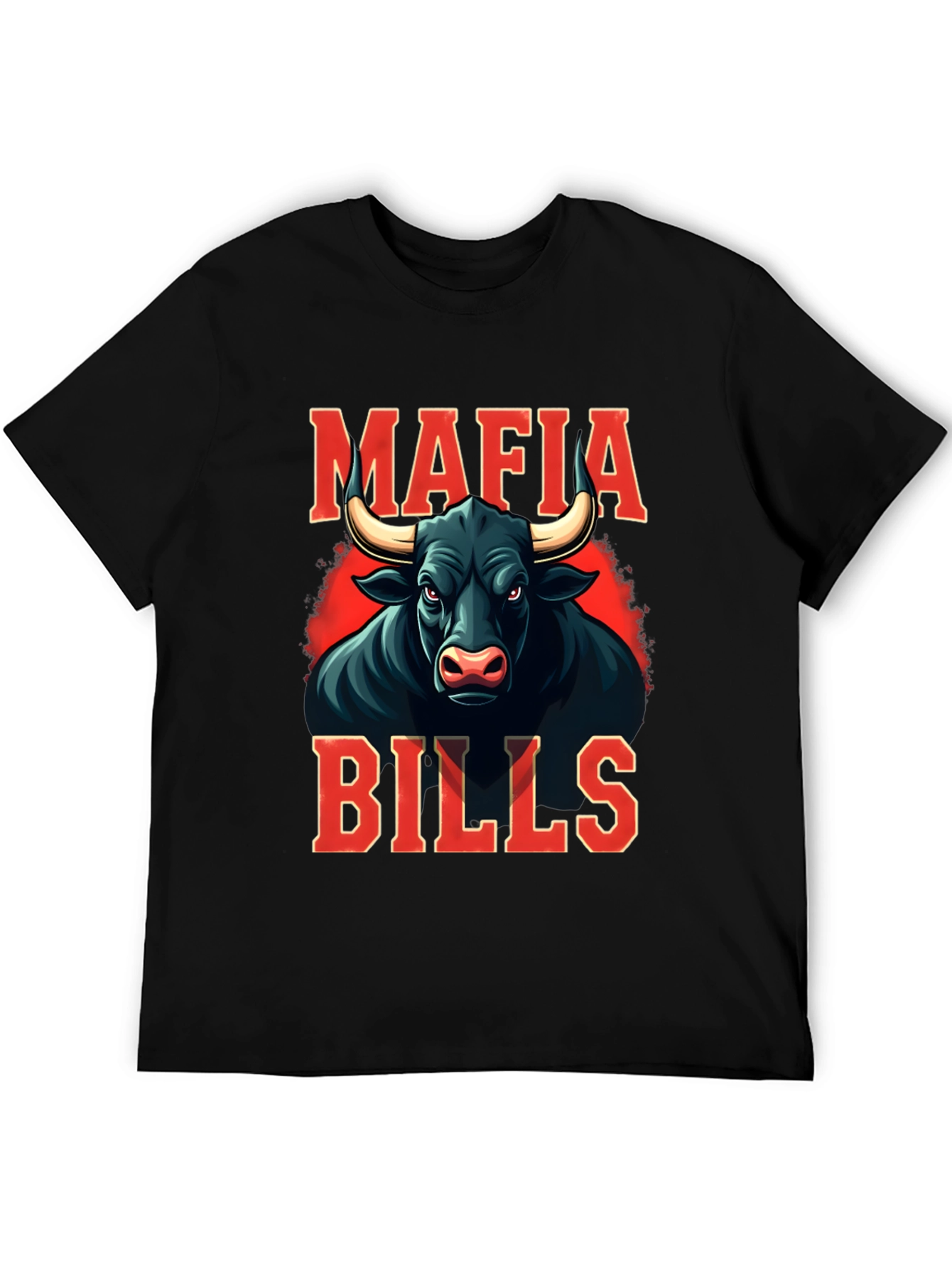 Mafia Bills Graphic Tee - Black Cotton Blend
