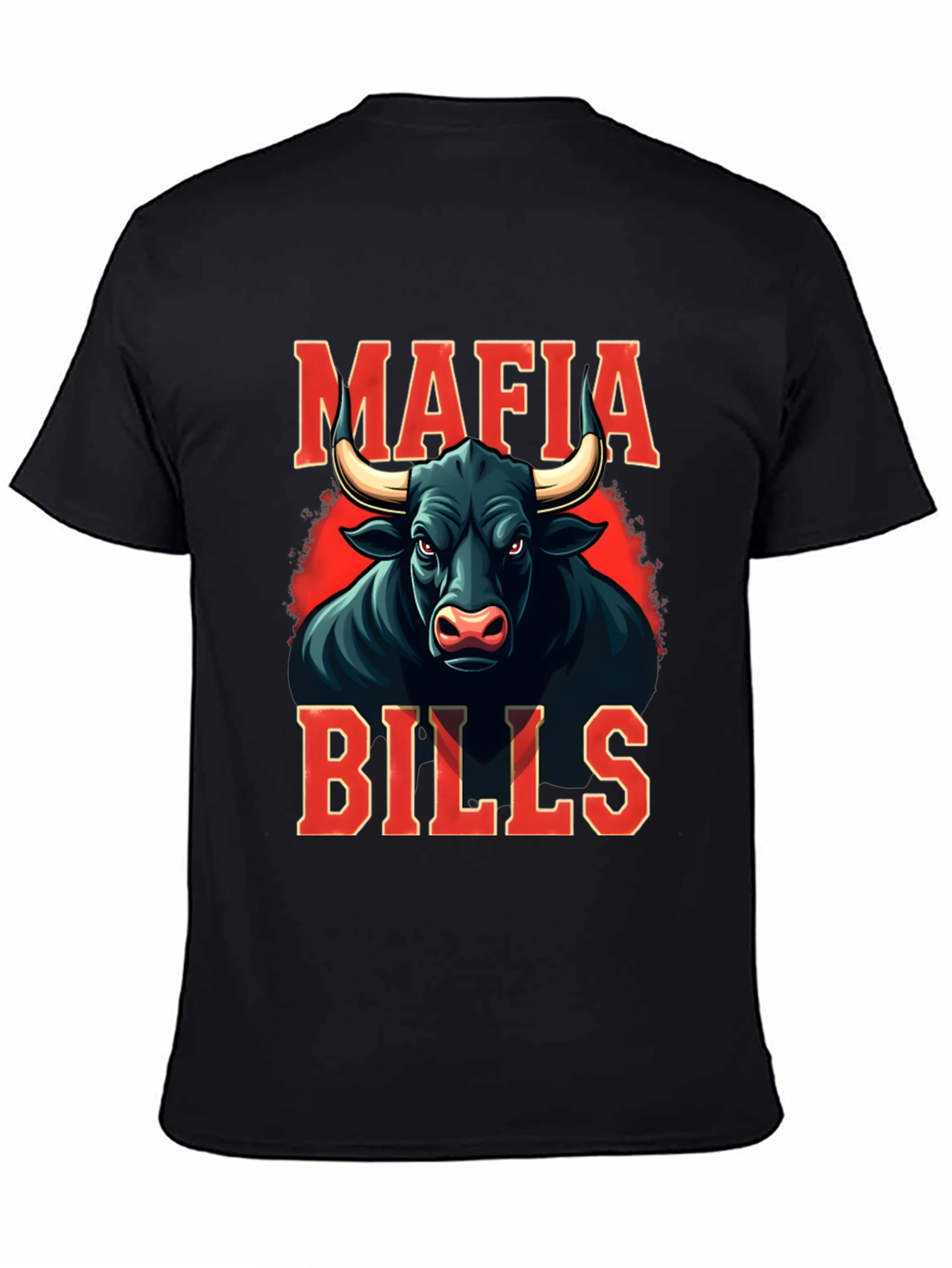 Mafia Bills Graphic Tee - Black Cotton Blend