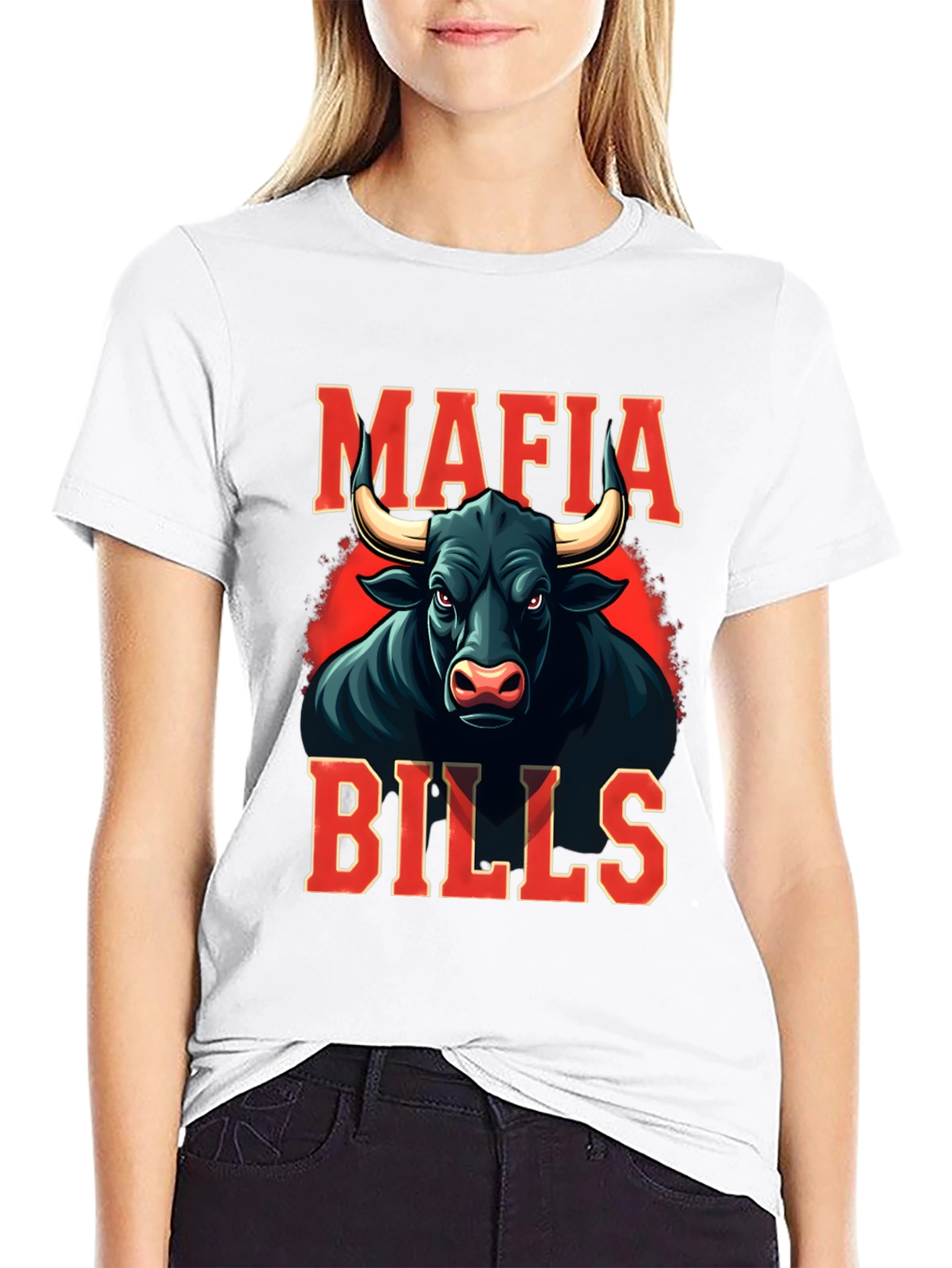Mafia Bills Graphic Tee - Black Cotton Blend