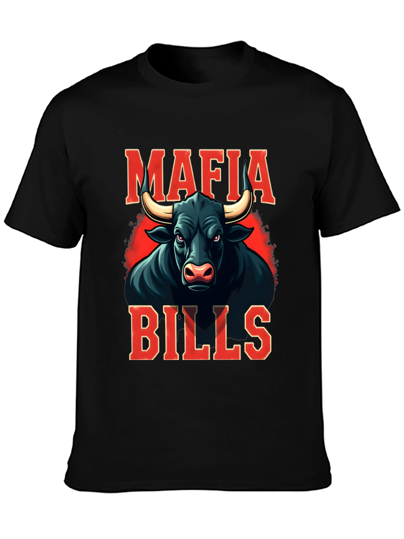 Mafia Bills Graphic Tee - Black Cotton Blend
