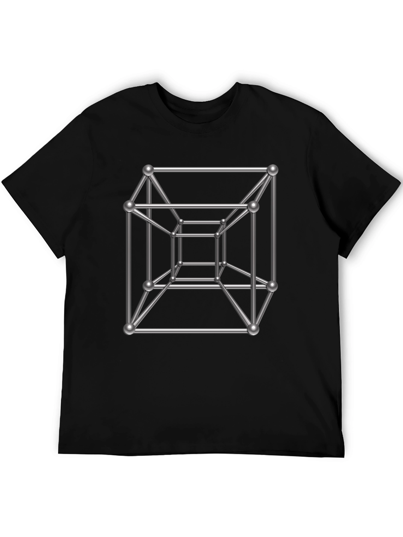 Tesseract Cube Graphic T-Shirt - Geometric Design
