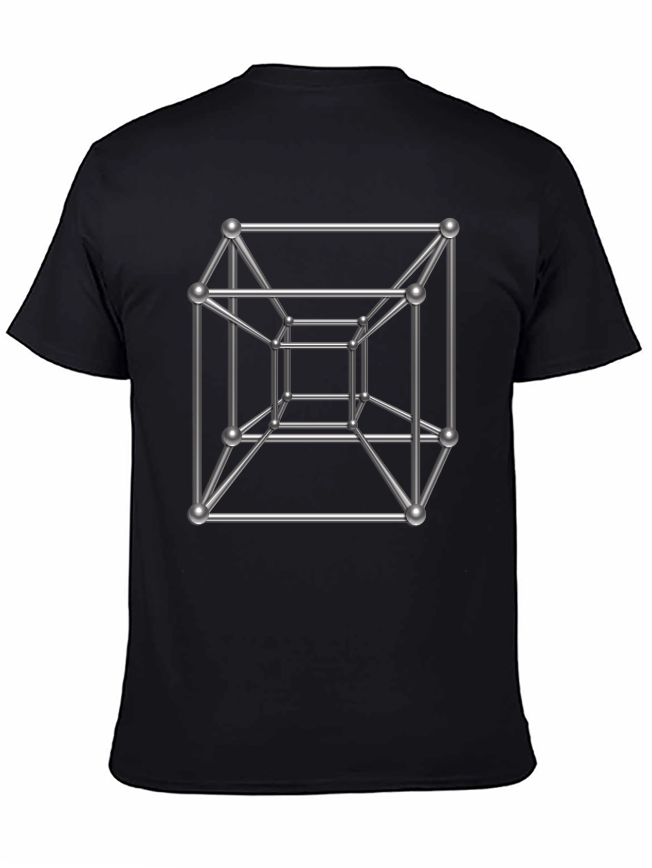 Tesseract Cube Graphic T-Shirt - Geometric Design