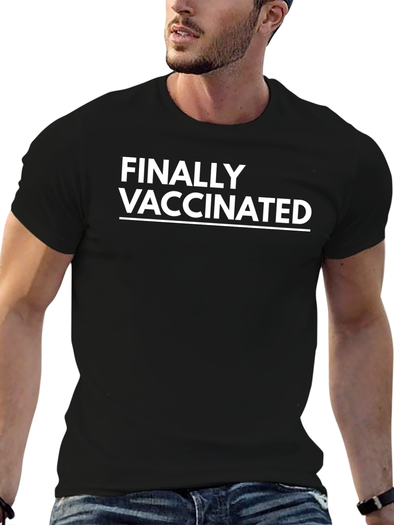 Finally Vaccinated Graphic Tee - Black