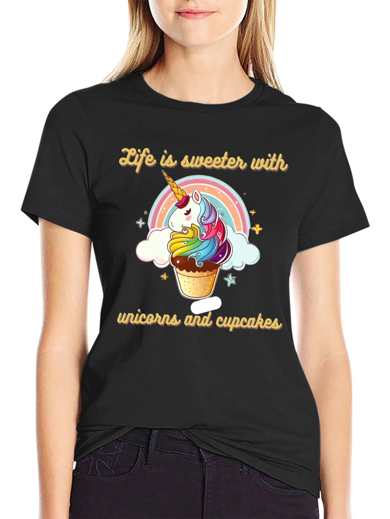 Sweet Unicorn Cupcake Graphic Tee