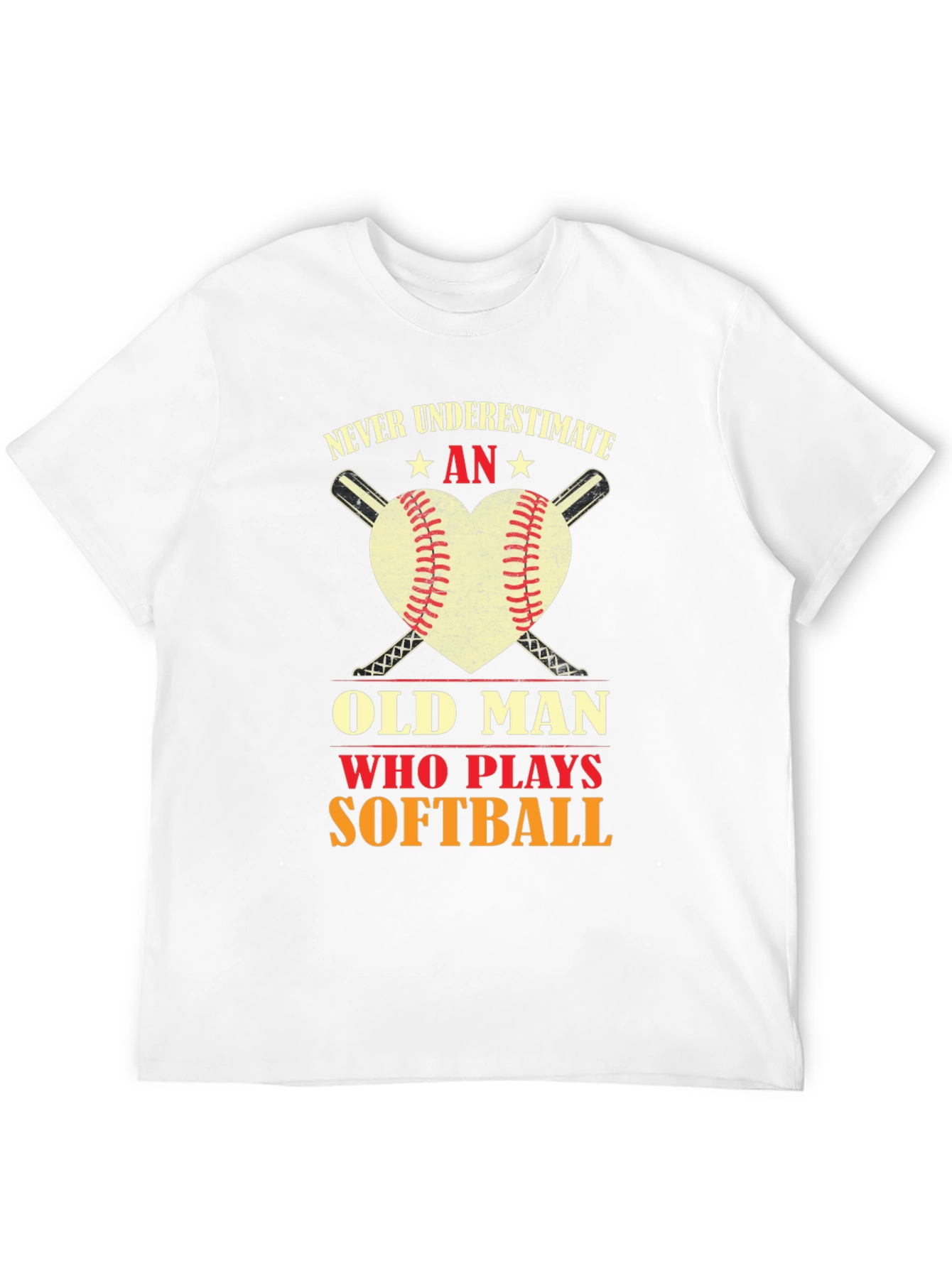 Never Underestimate An Old Man Who Plays Softball T-Shirt