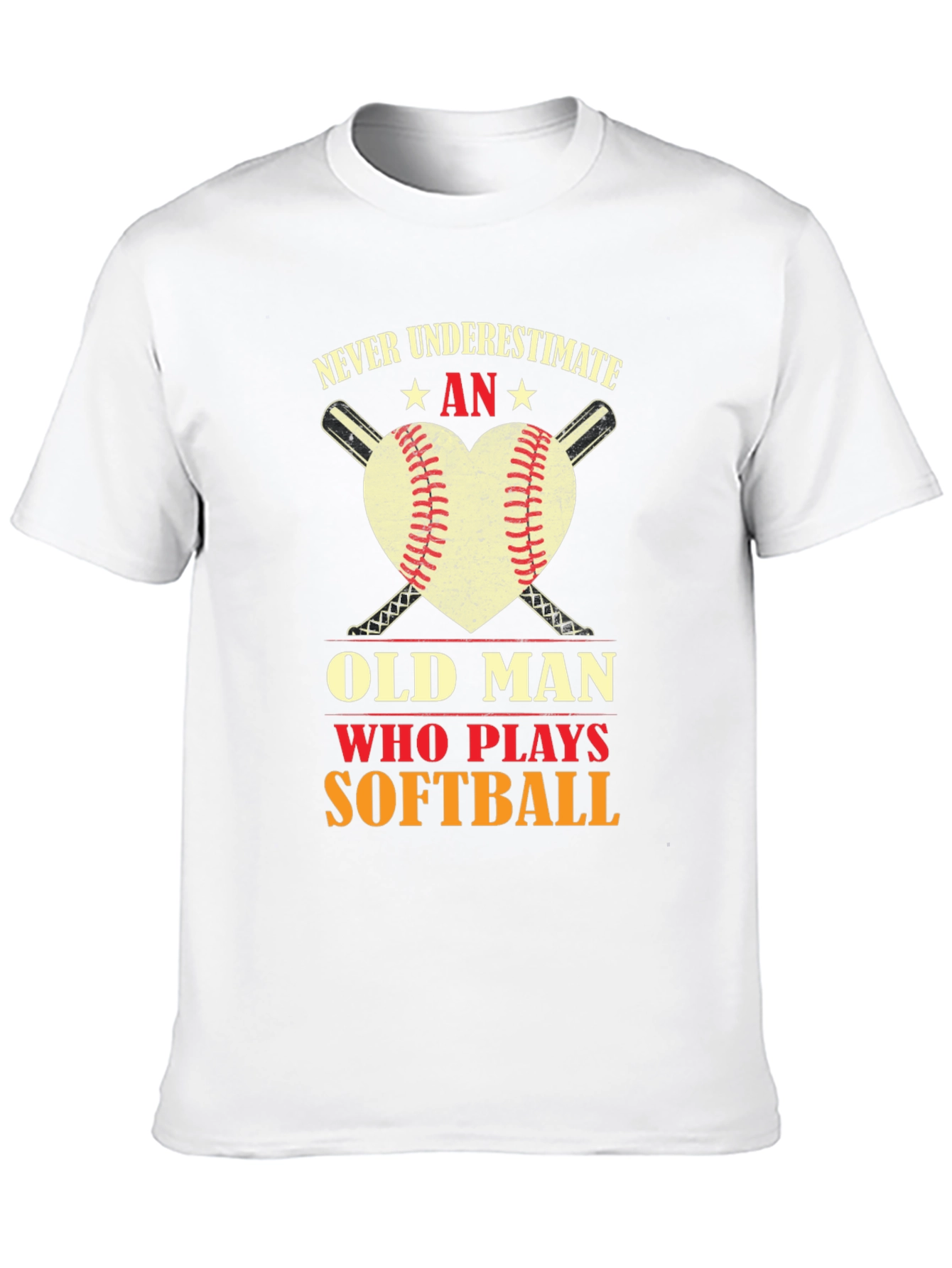 Never Underestimate An Old Man Who Plays Softball T-Shirt