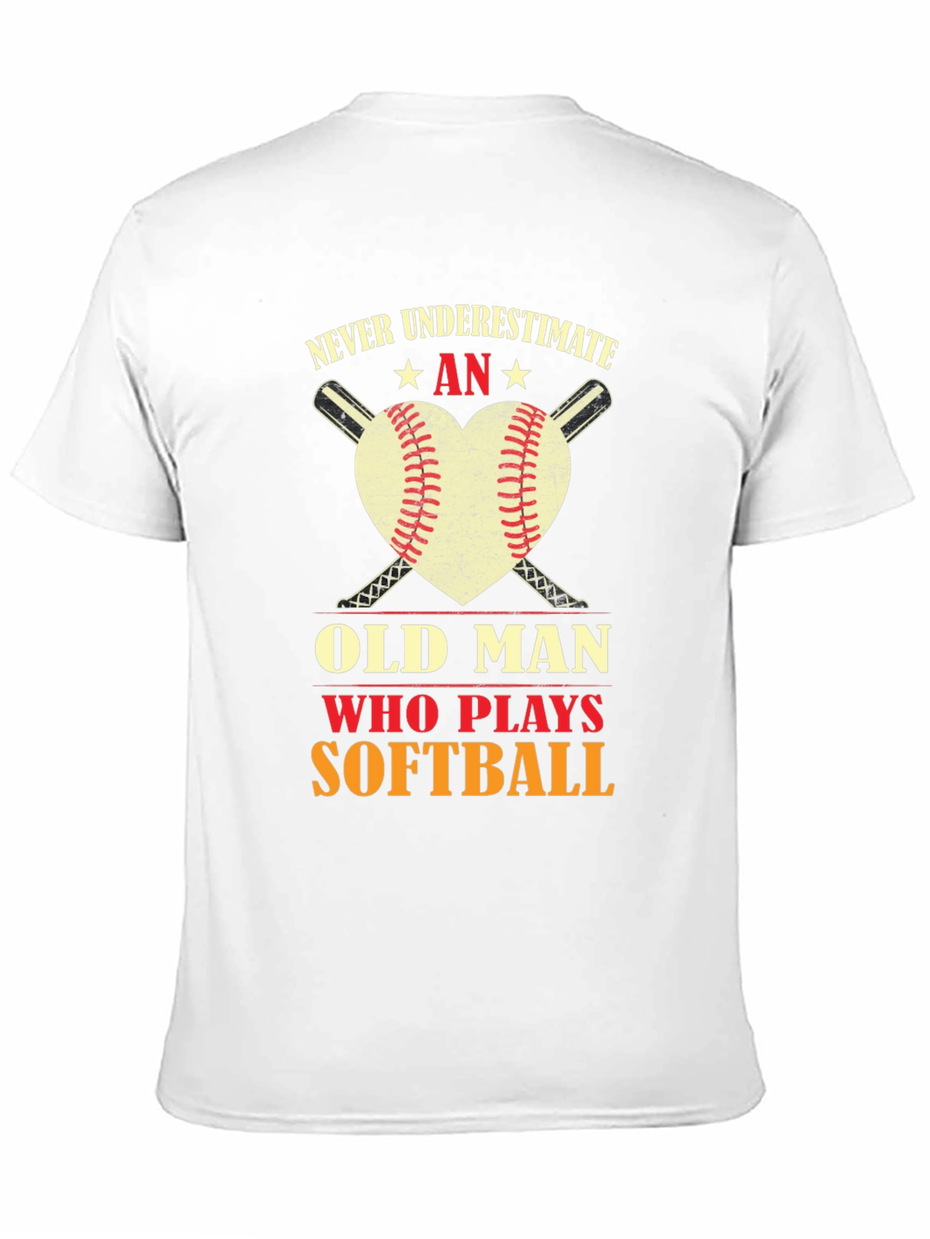 Never Underestimate An Old Man Who Plays Softball T-Shirt