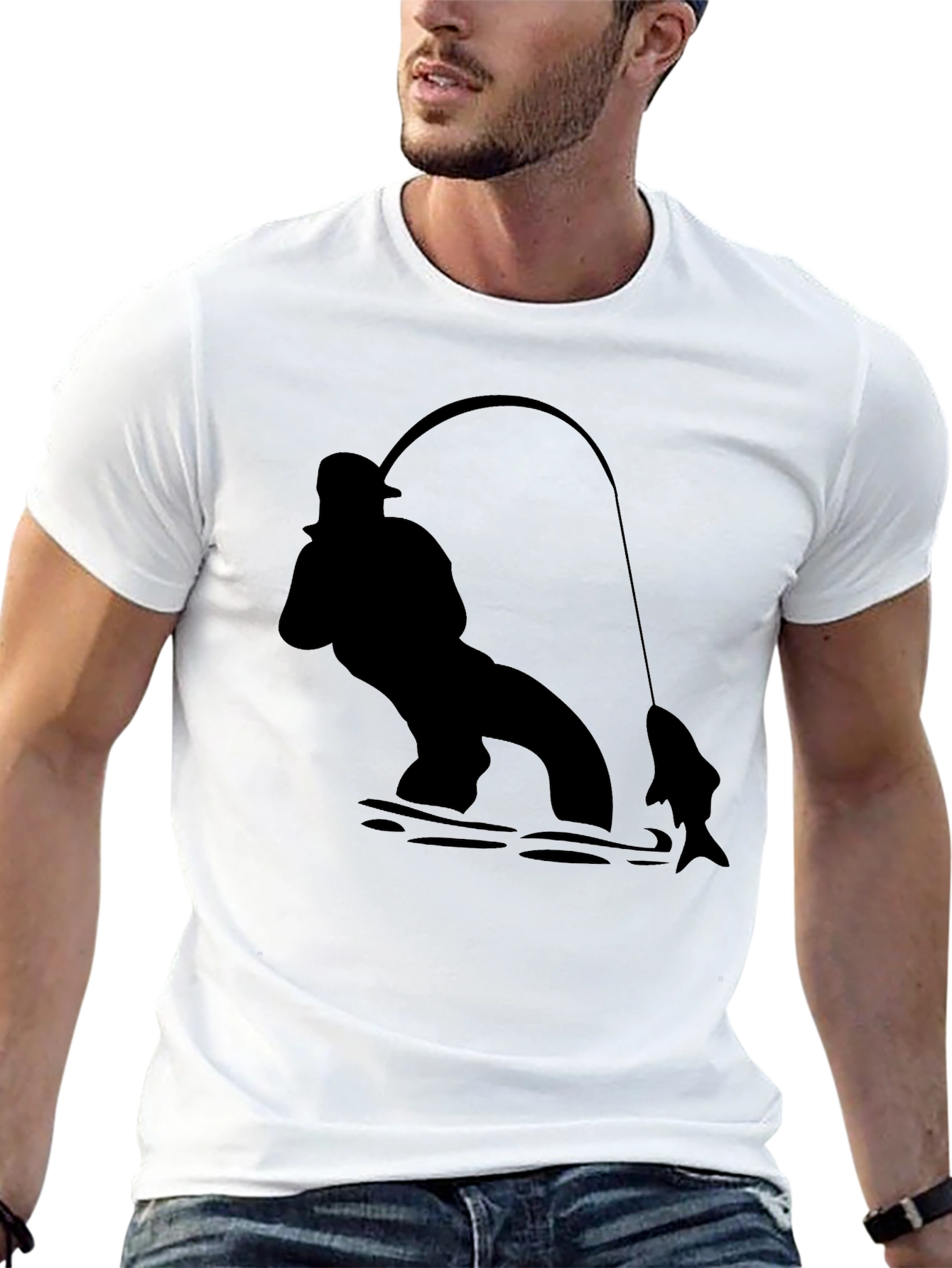 Fisherman Graphic Black T-Shirt