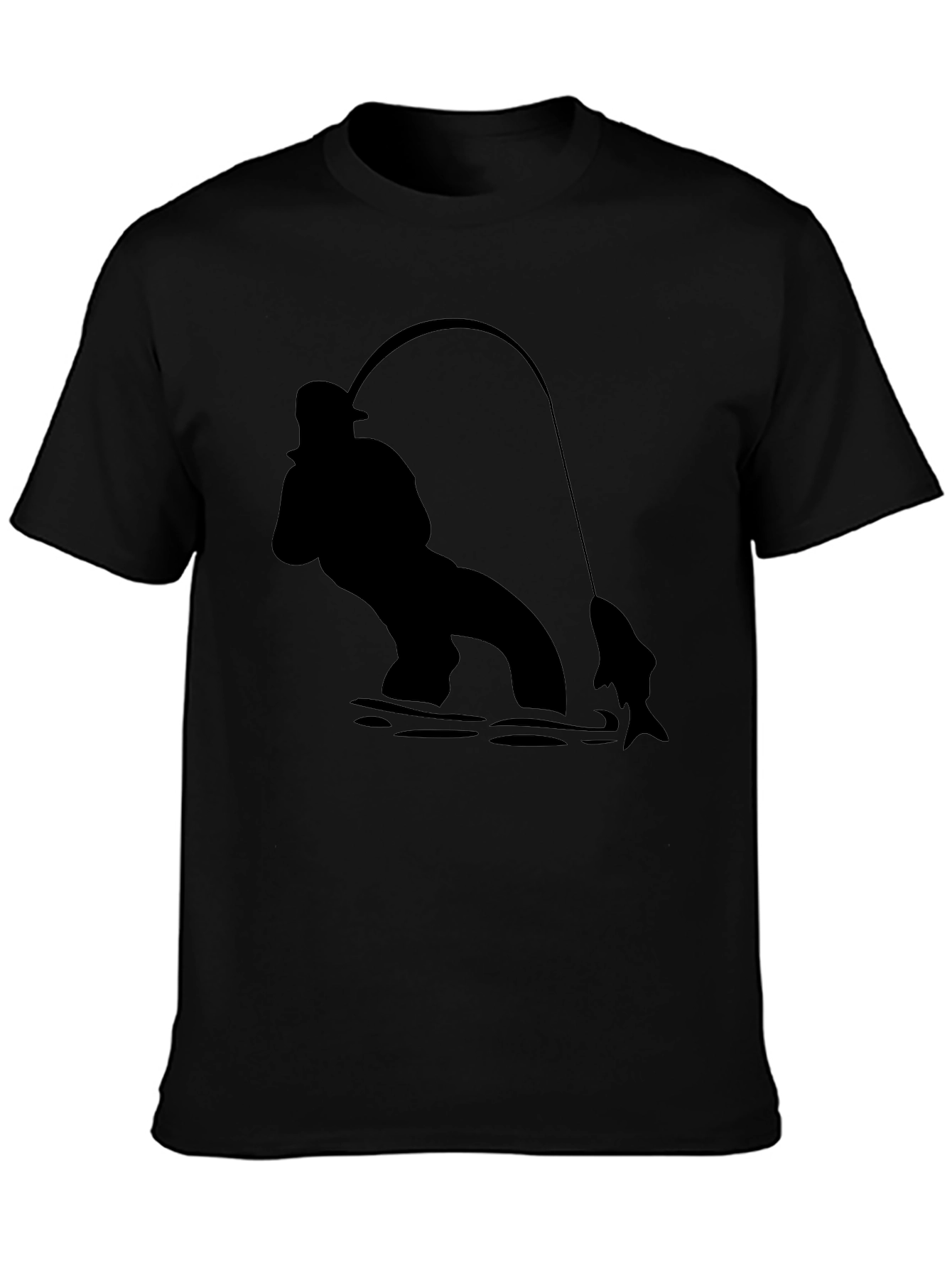 Fisherman Graphic Black T-Shirt
