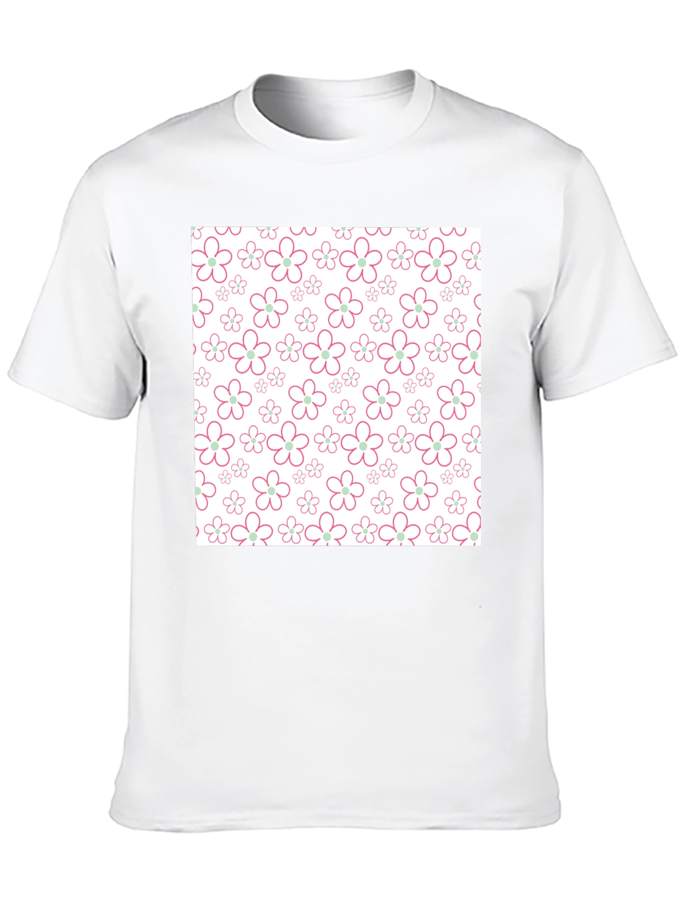 Floral Pattern T-Shirt - Black