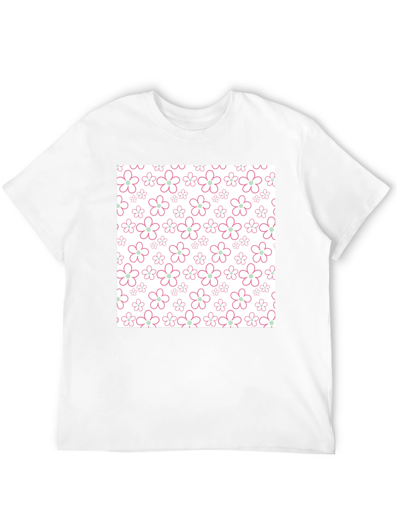 Floral Pattern T-Shirt - Black