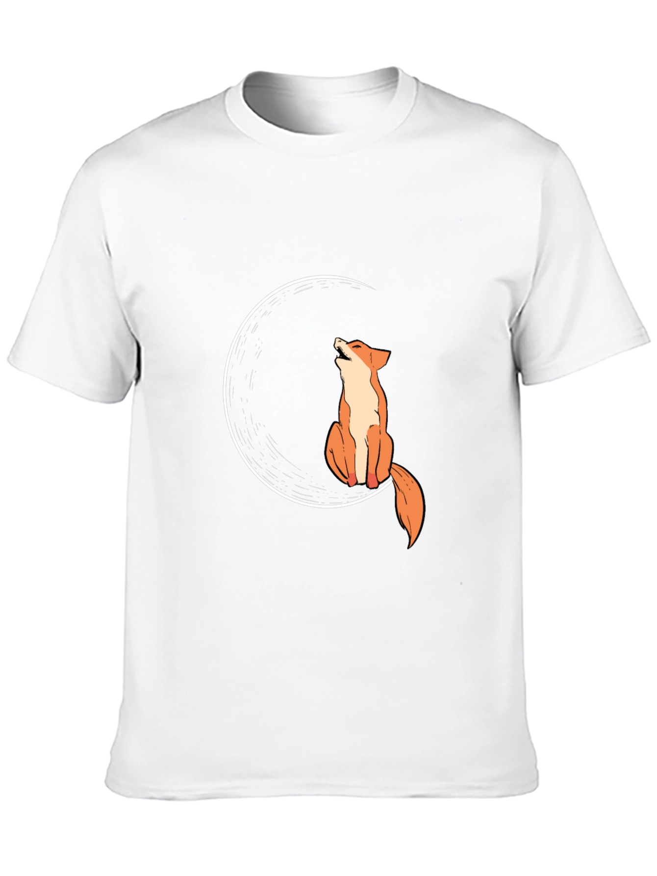 Fox Moon Black T-Shirt - Stylish Graphic Tee