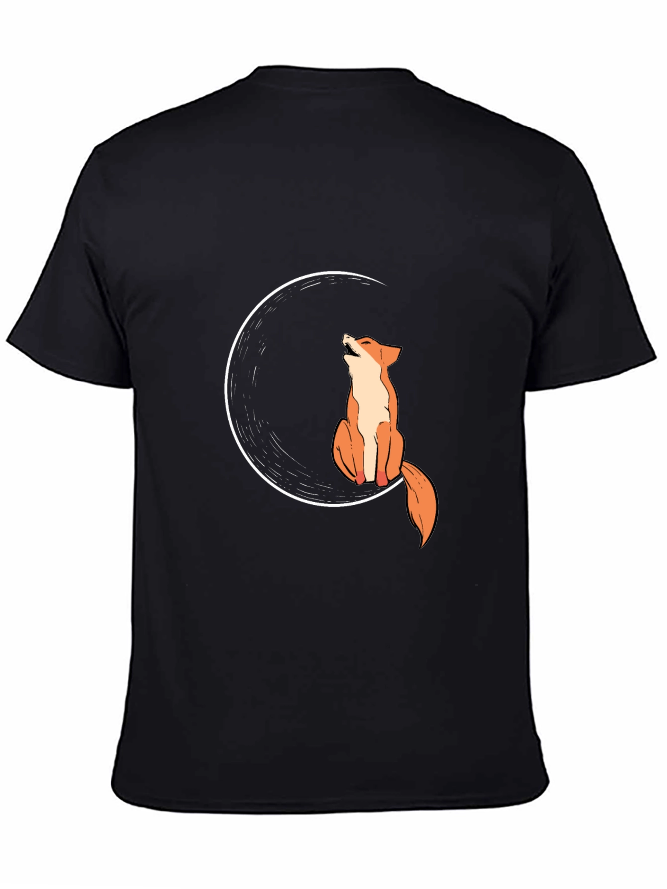 Fox Moon Black T-Shirt - Stylish Graphic Tee