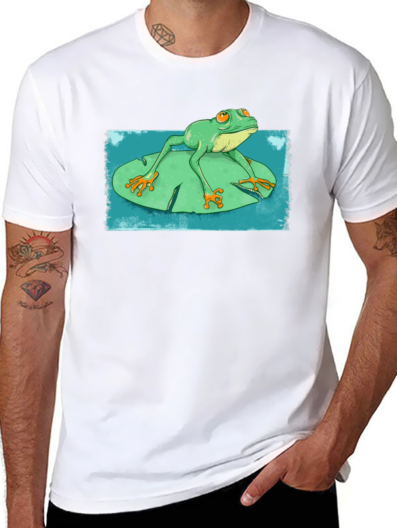 Frog On Lily Pad Graphic T-Shirt