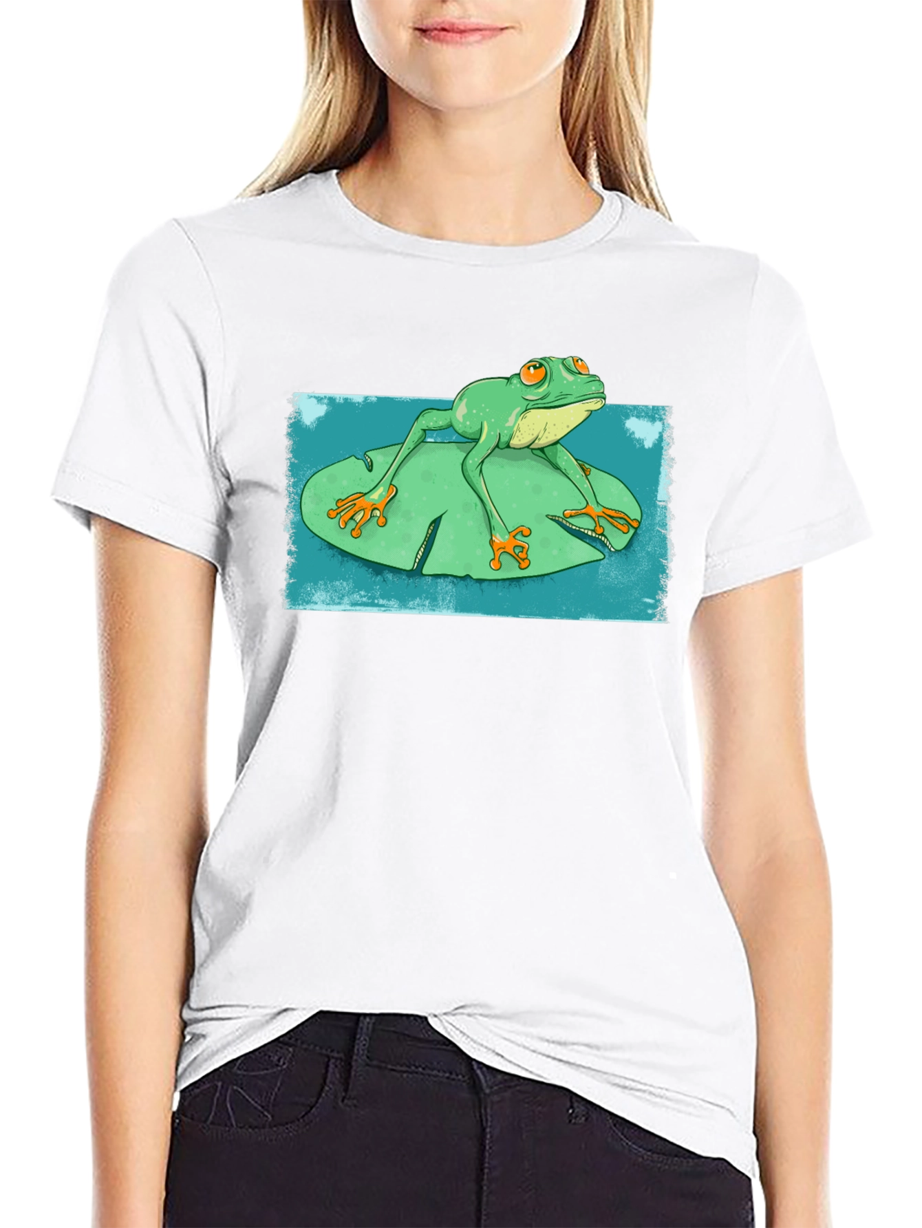 Frog On Lily Pad Graphic T-Shirt