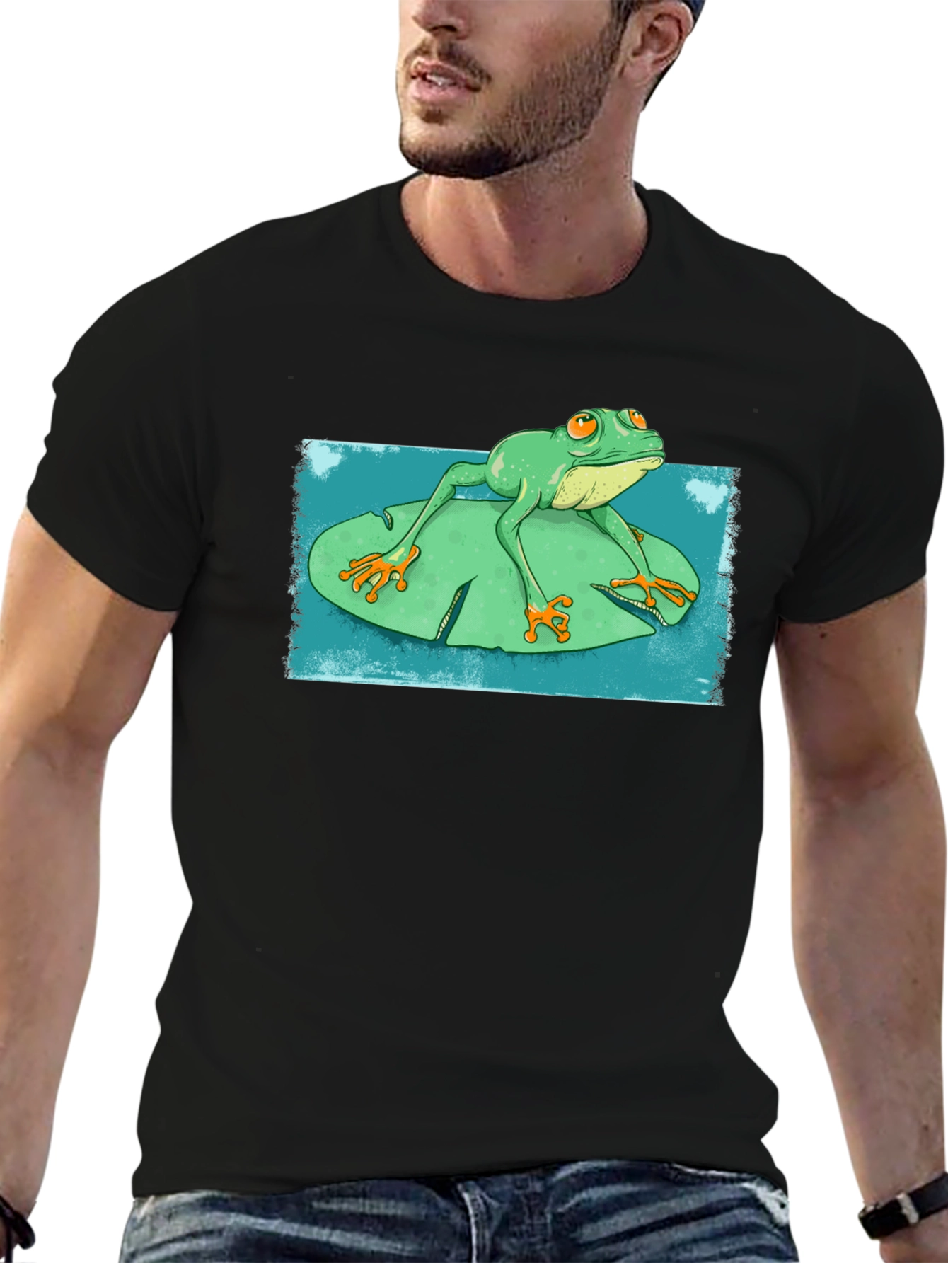 Frog On Lily Pad Graphic T-Shirt