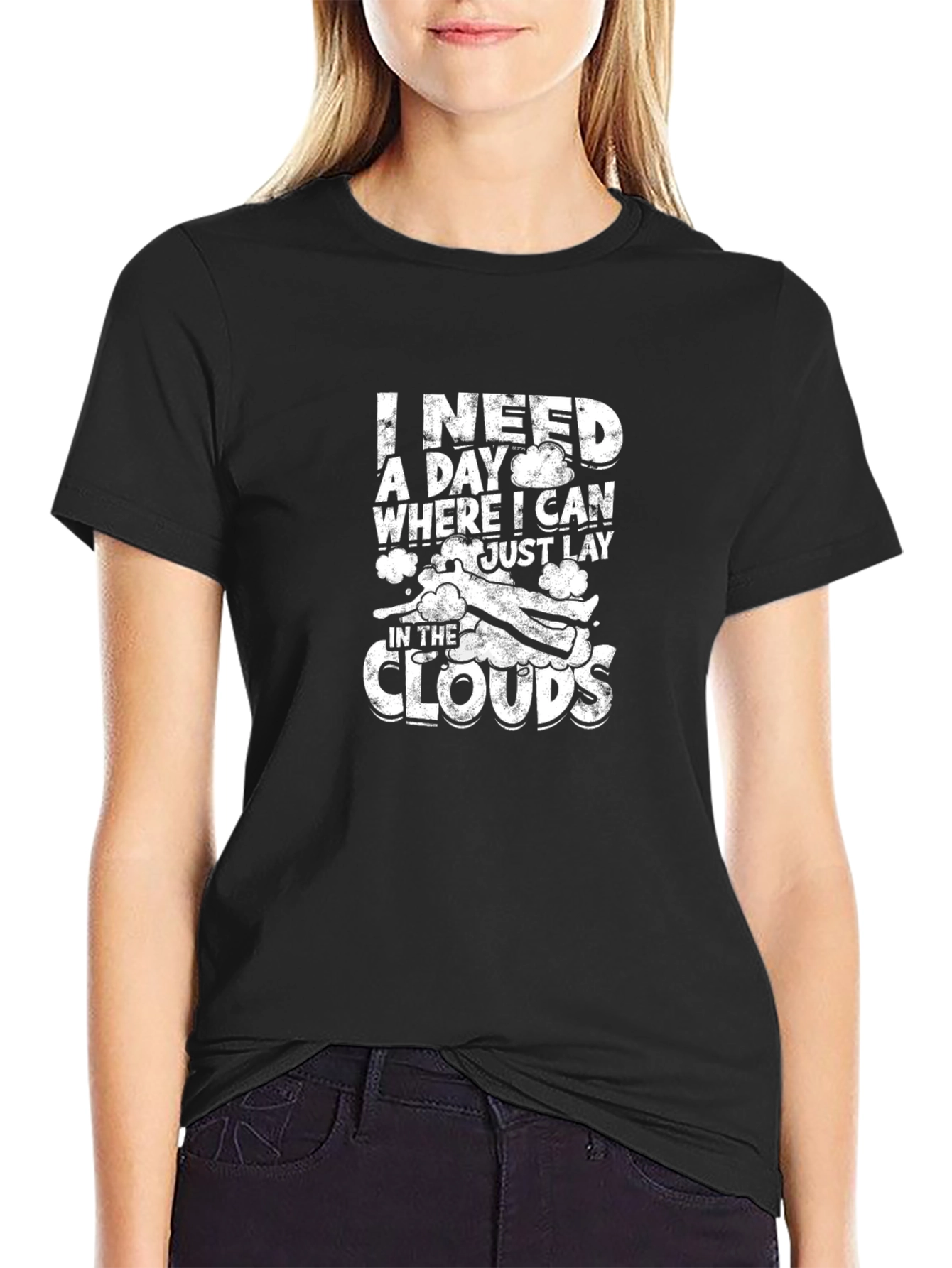 I Need a Day in the Clouds Black T-Shirt