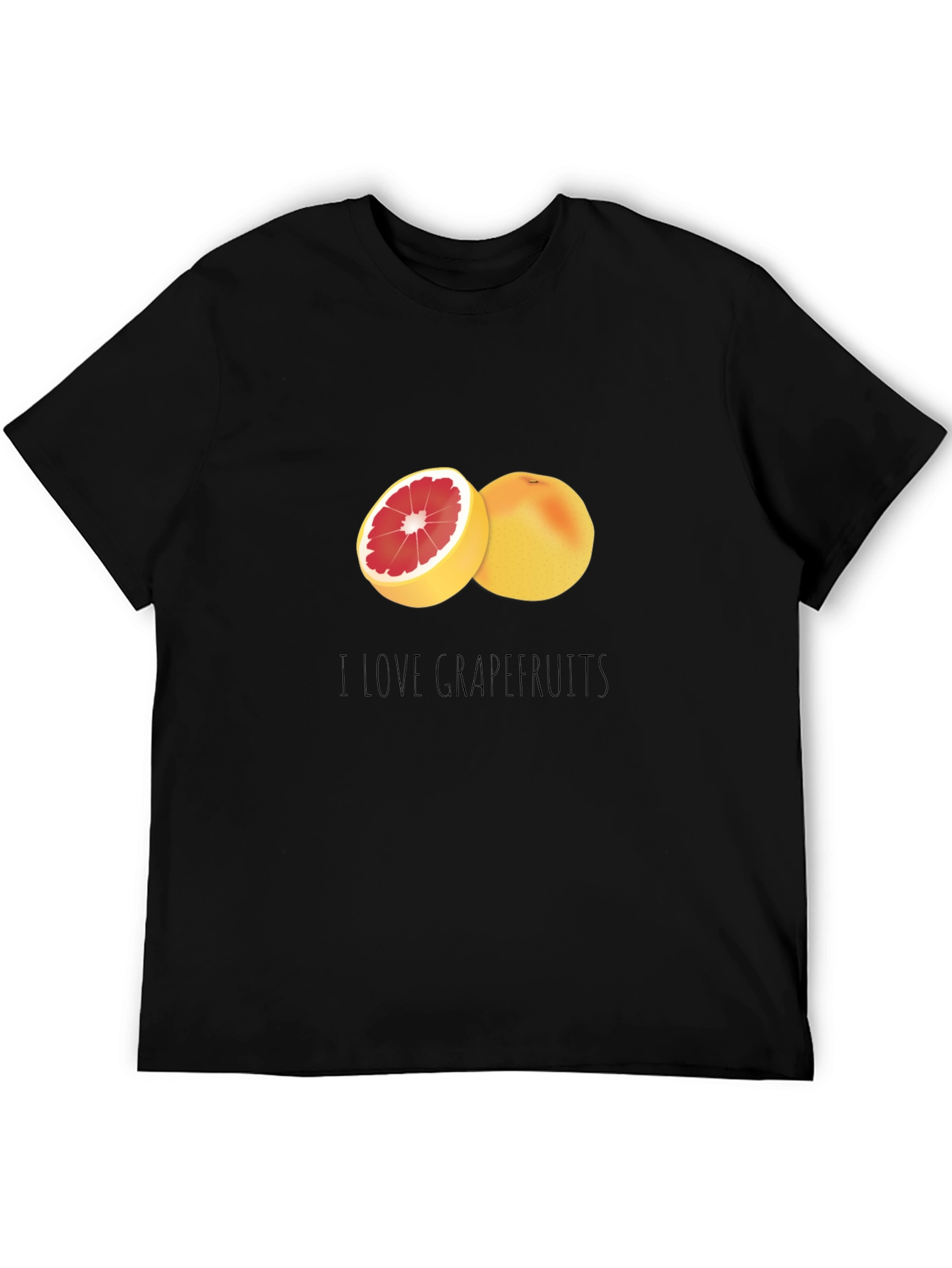 I Love Grapefruits Black T-Shirt