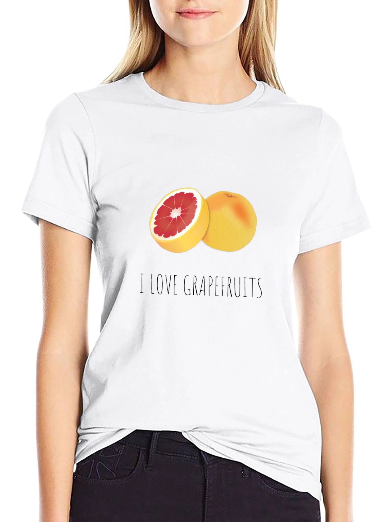 I Love Grapefruits Black T-Shirt