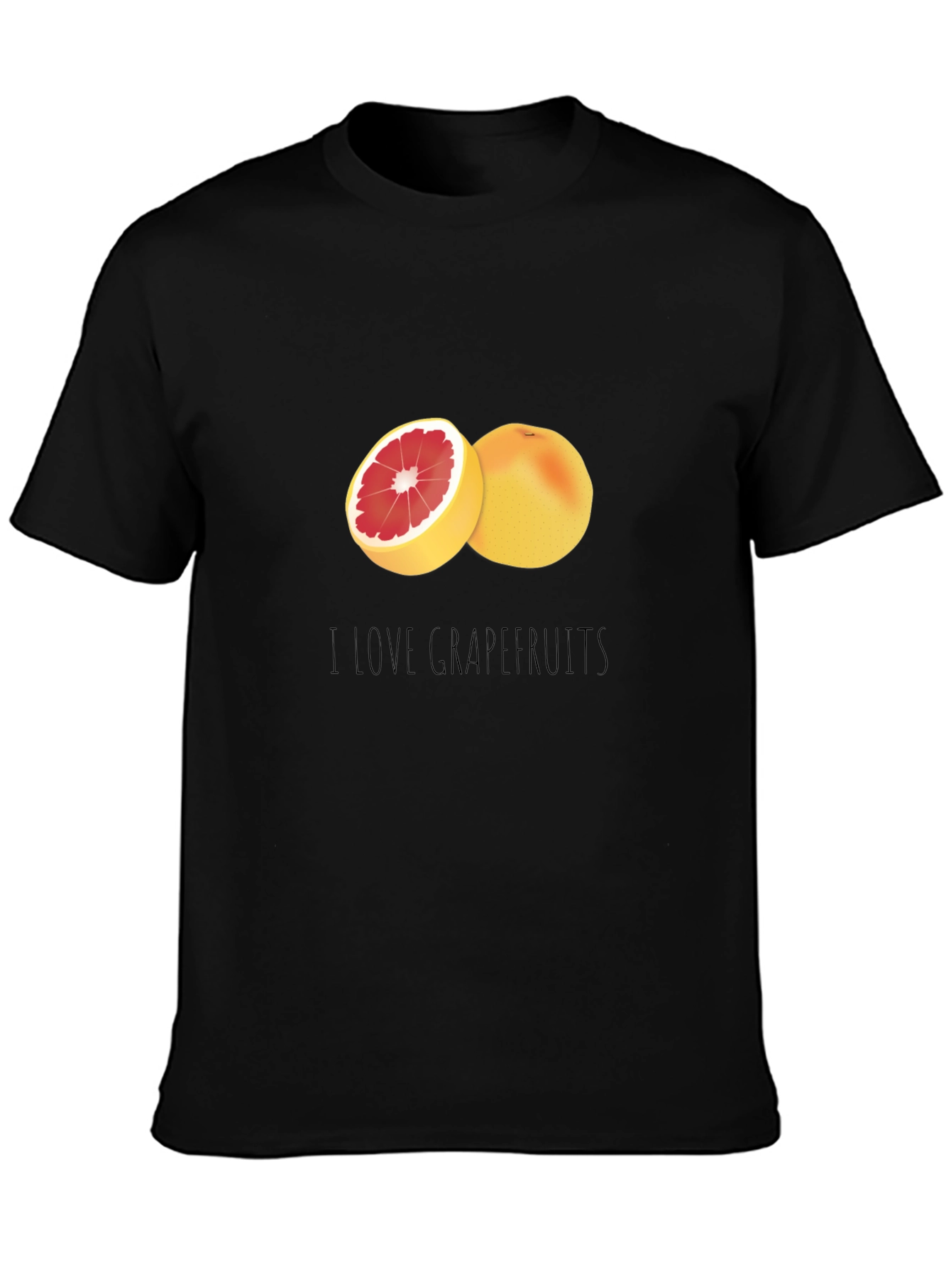 I Love Grapefruits Black T-Shirt