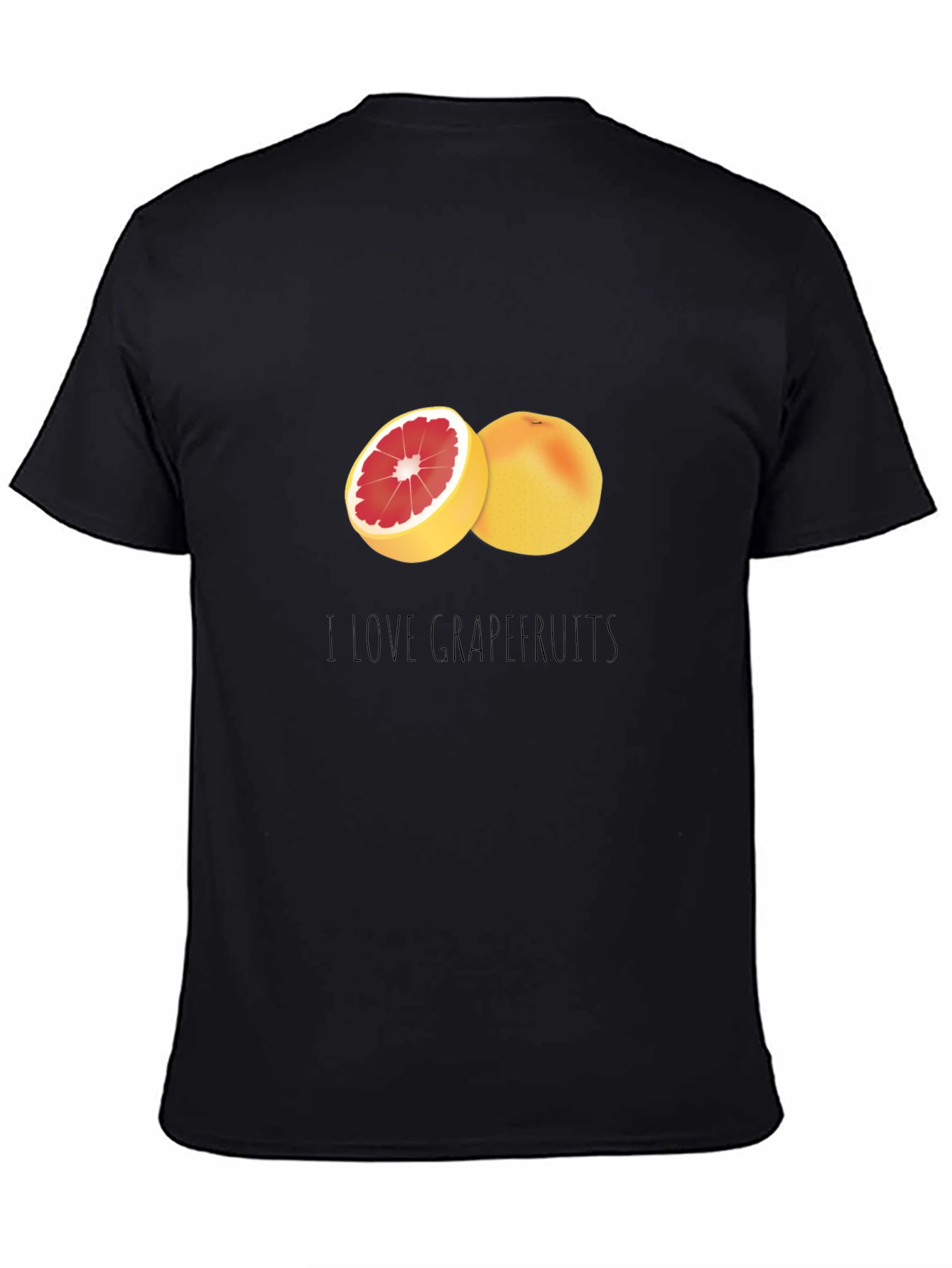 I Love Grapefruits Black T-Shirt