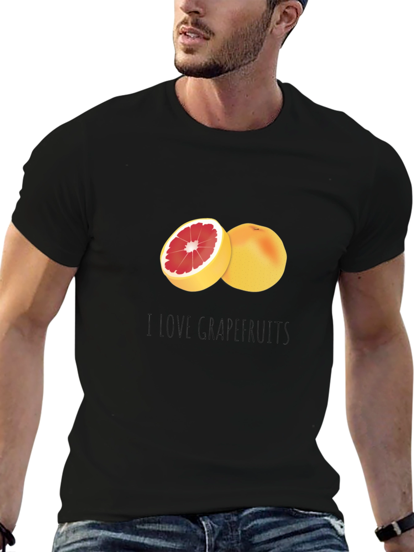 I Love Grapefruits Black T-Shirt