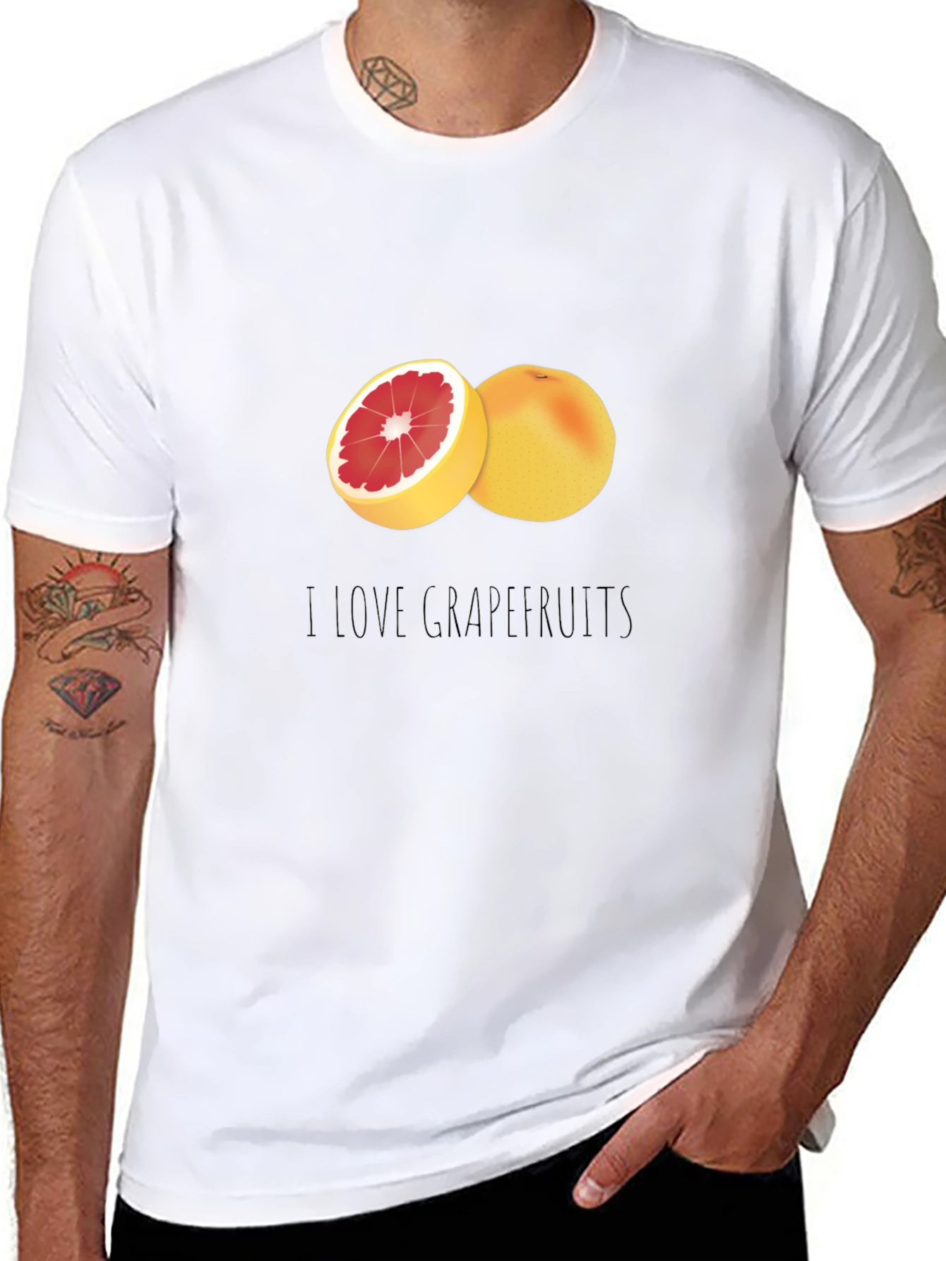 I Love Grapefruits Black T-Shirt