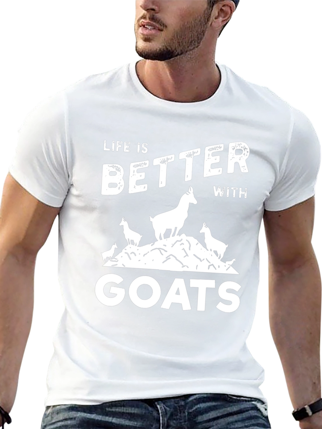 Life Is Better With Goats Black T-Shirt