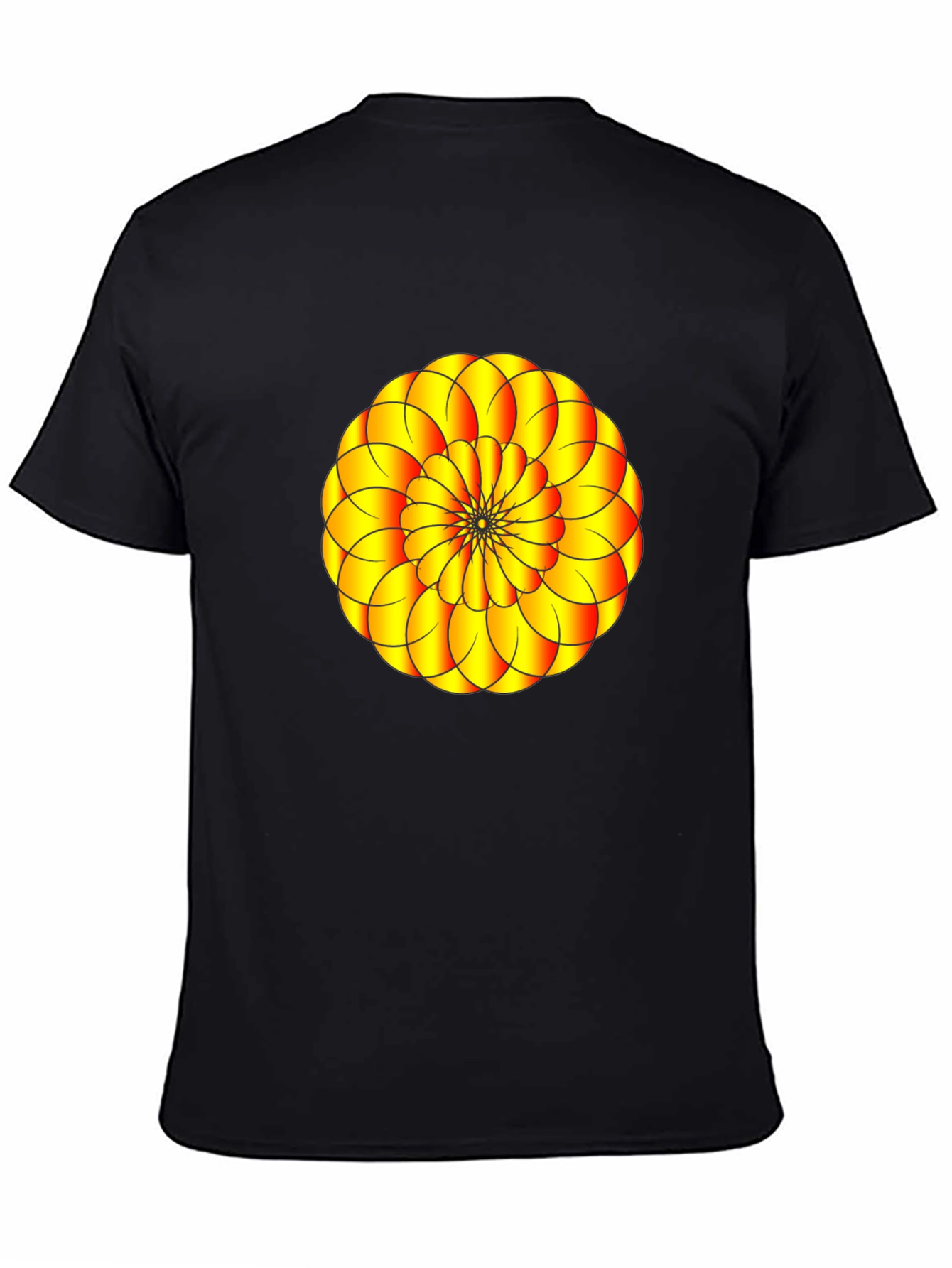 Abstract Floral Graphic Print Black T-Shirt