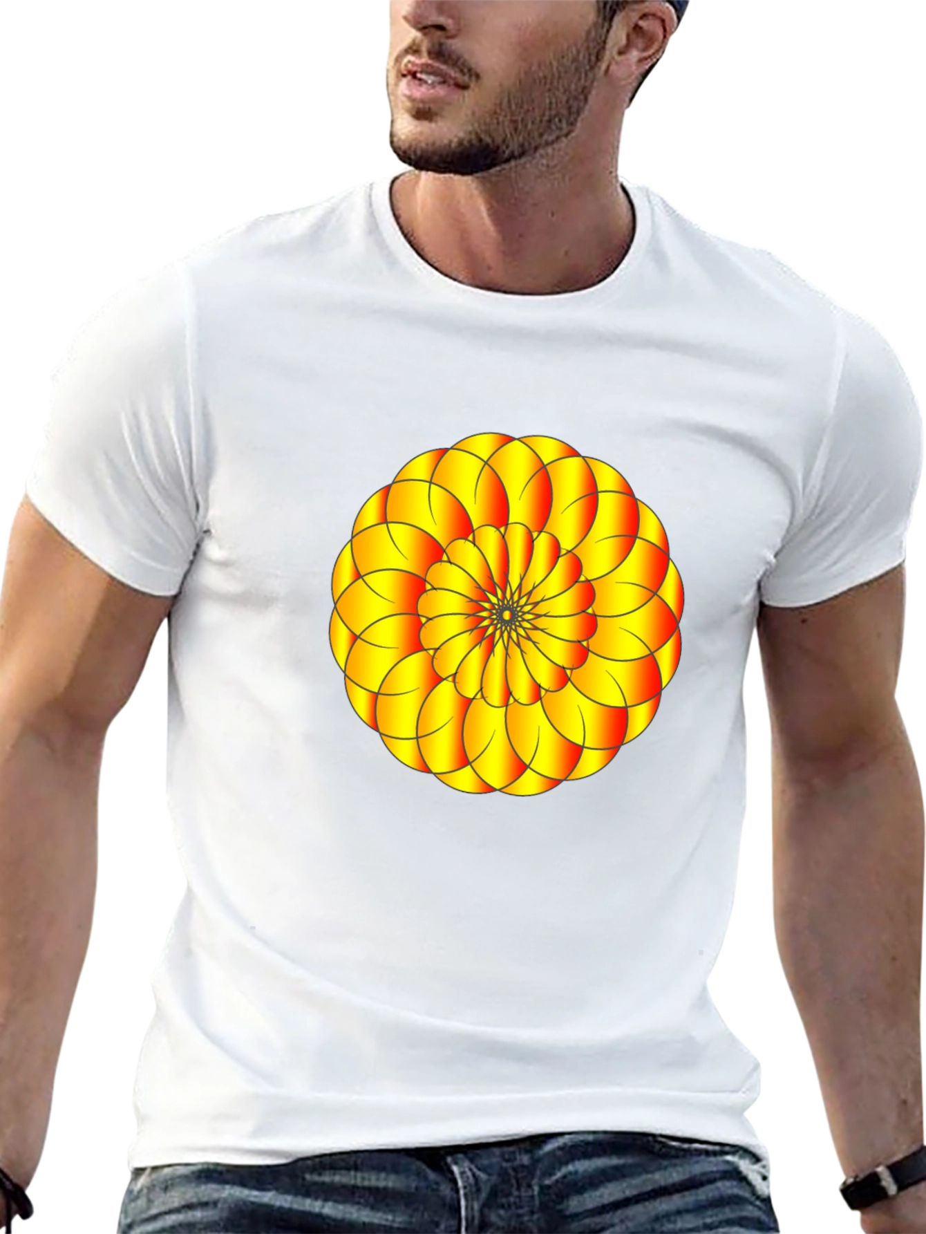 Abstract Floral Graphic Print Black T-Shirt