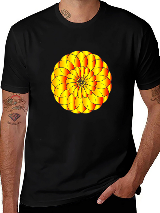 Abstract Floral Graphic Print Black T-Shirt