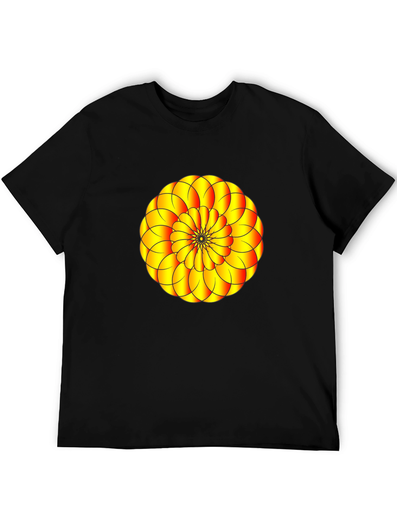 Abstract Floral Graphic Print Black T-Shirt
