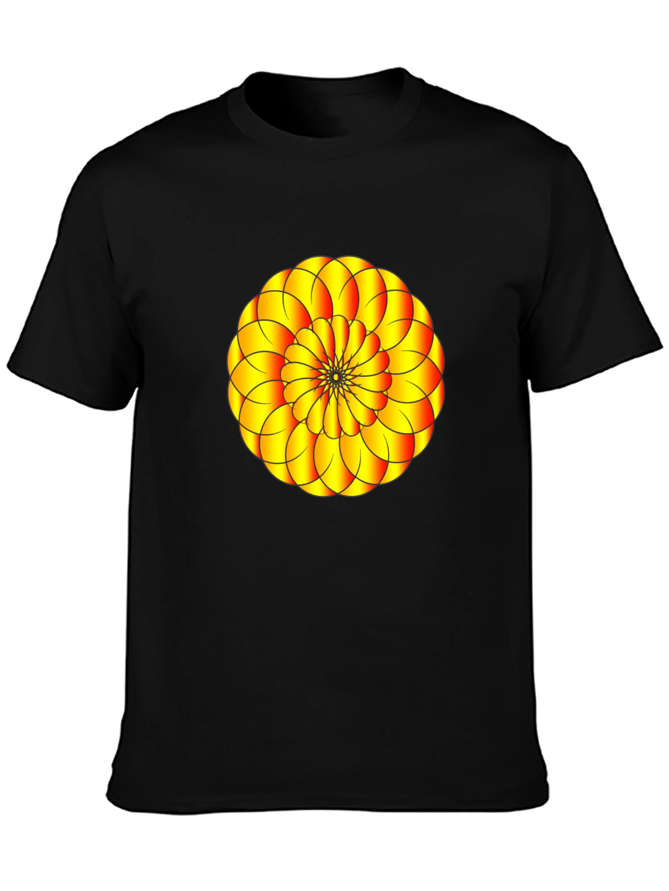 Abstract Floral Graphic Print Black T-Shirt