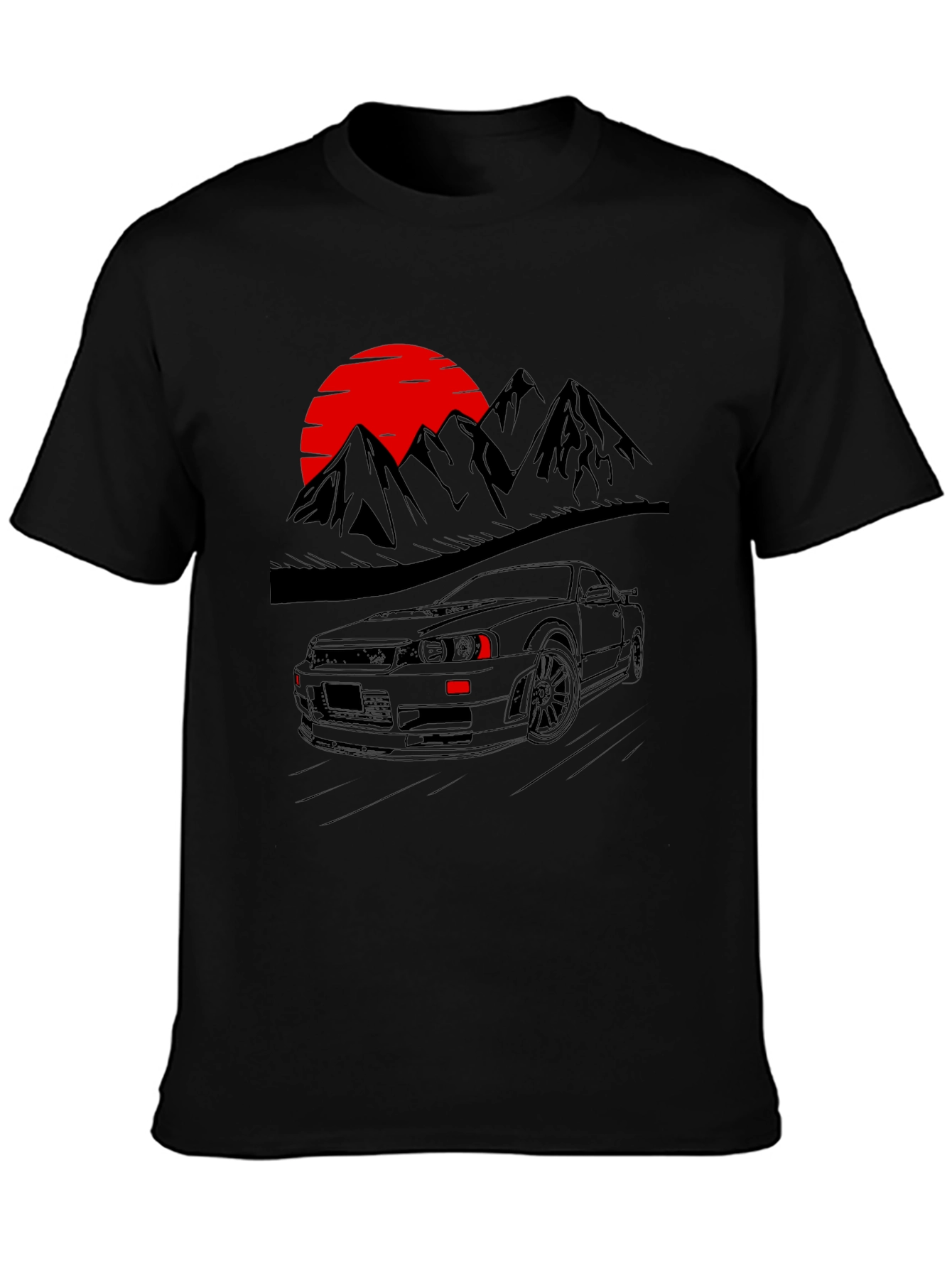Sunset Mountain Car T-Shirt