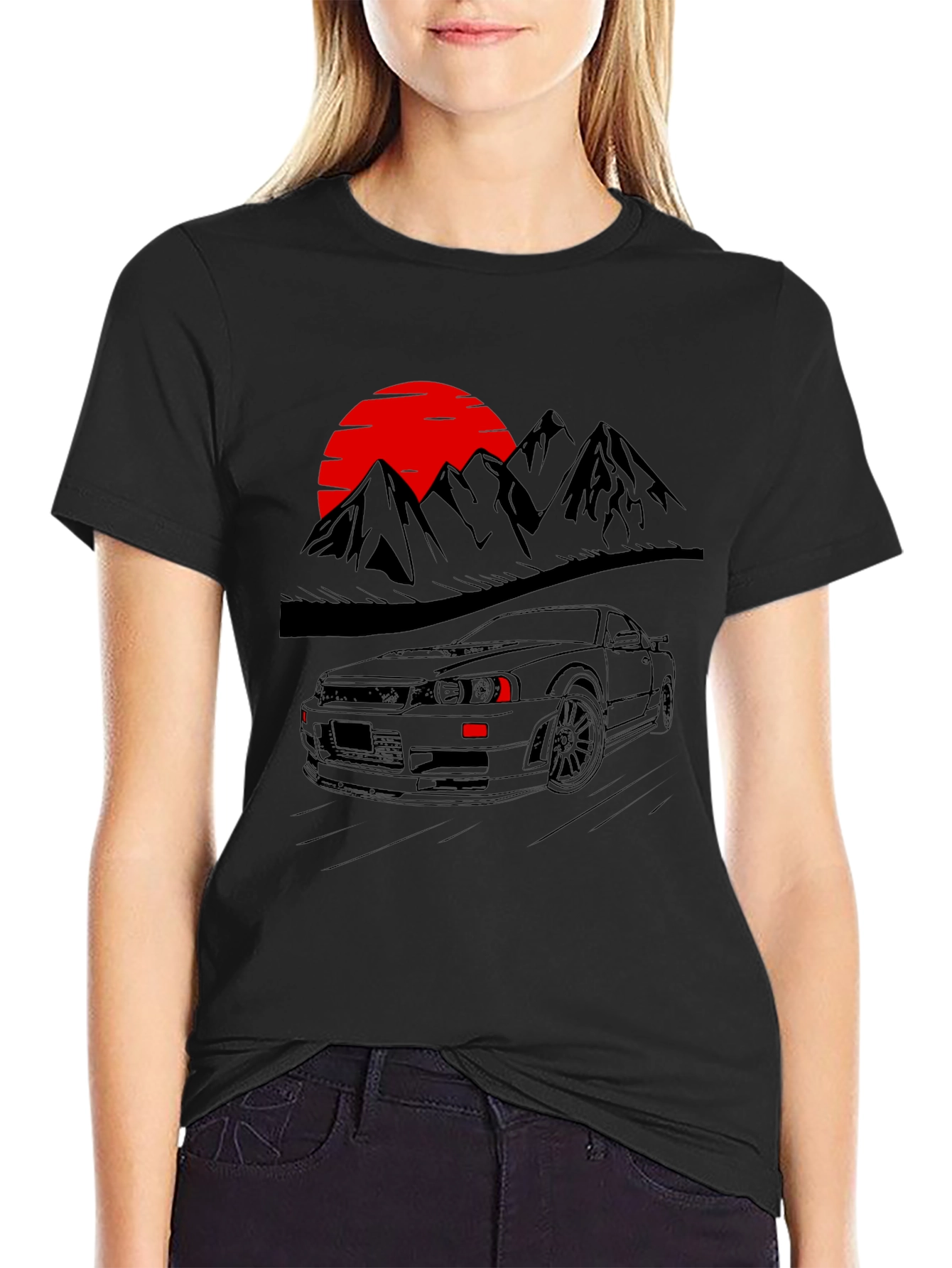 Sunset Mountain Car T-Shirt