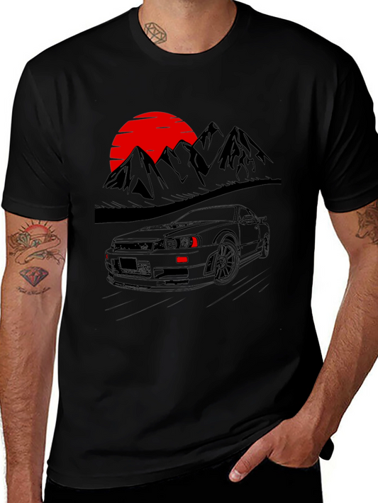 Sunset Mountain Car T-Shirt